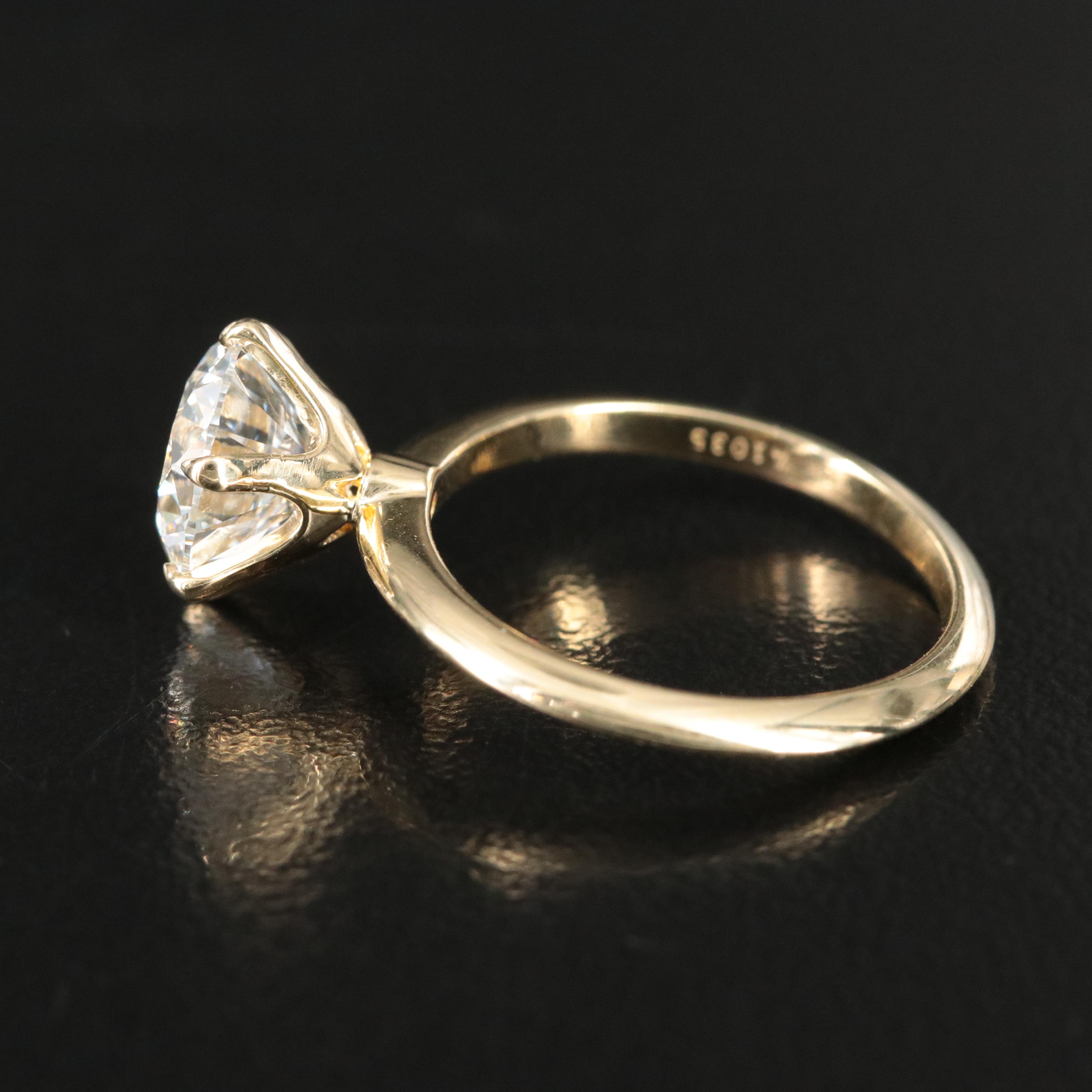 18K 2.50 CT Lab Grown Diamond Solitaire Ring with Online IGI Report