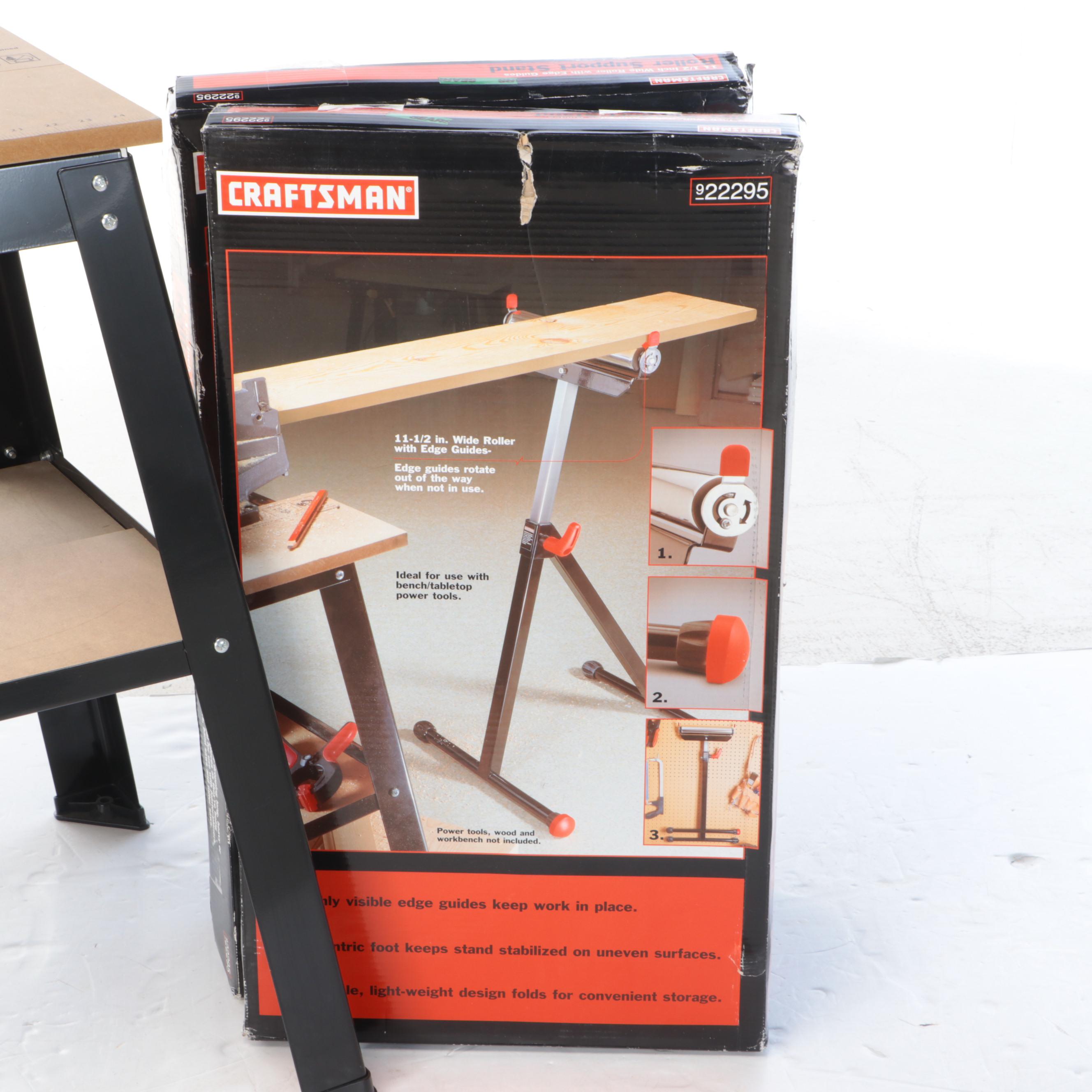 Craftsman Roller Support Stands and Ruler-Top Tool Table