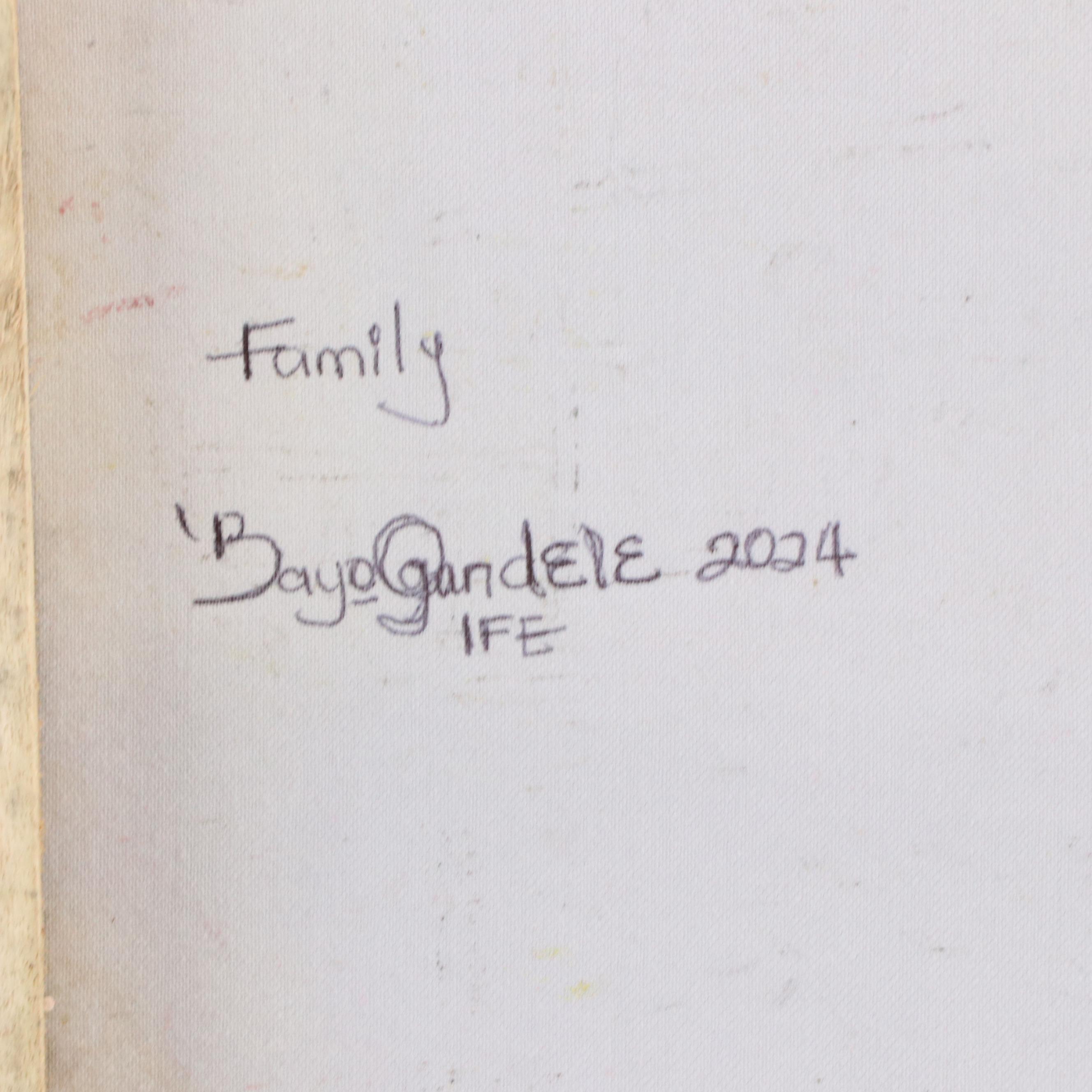 Bayo Ogundele Figural Stylized Oil Painting "Family," 2024