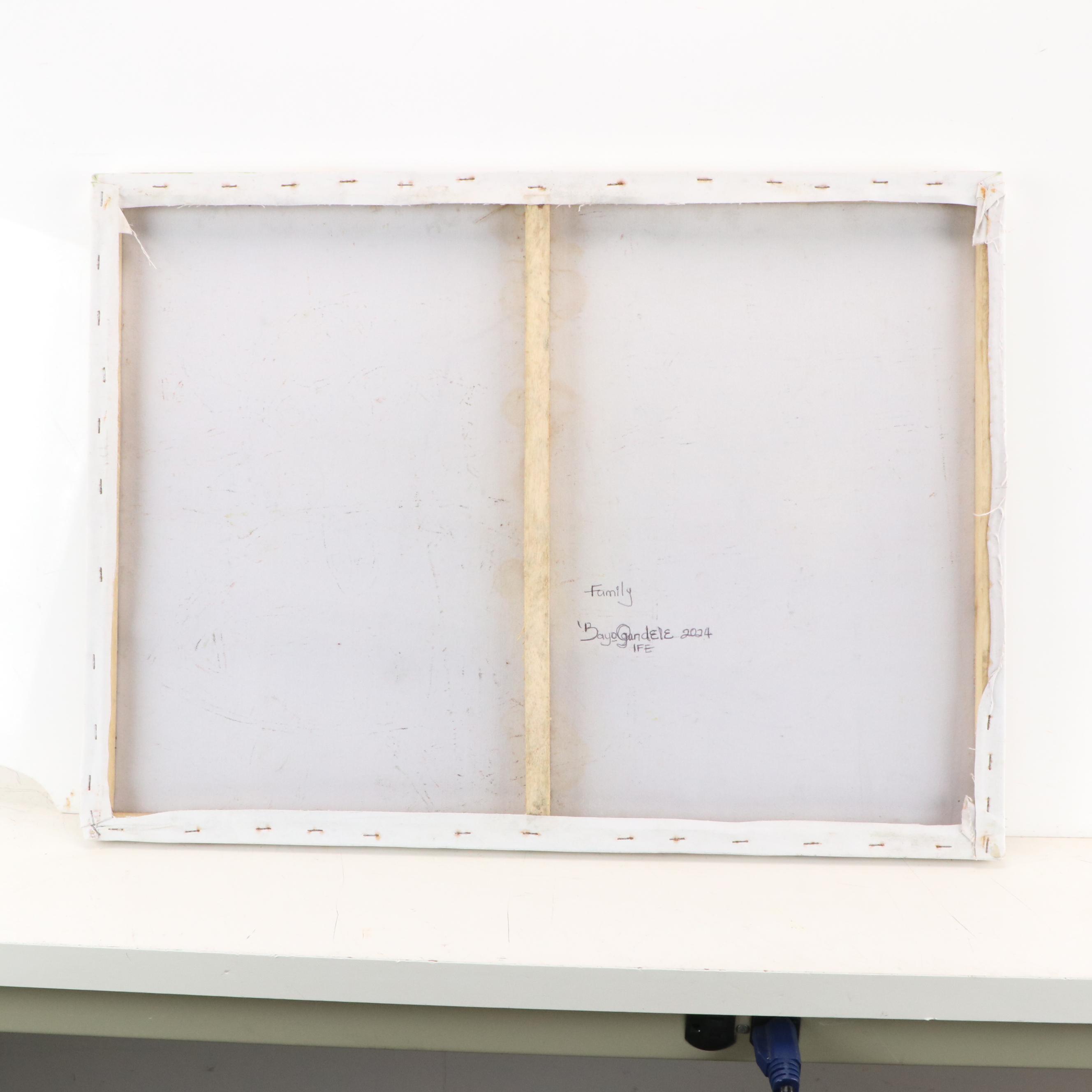 Bayo Ogundele Figural Stylized Oil Painting "Family," 2024