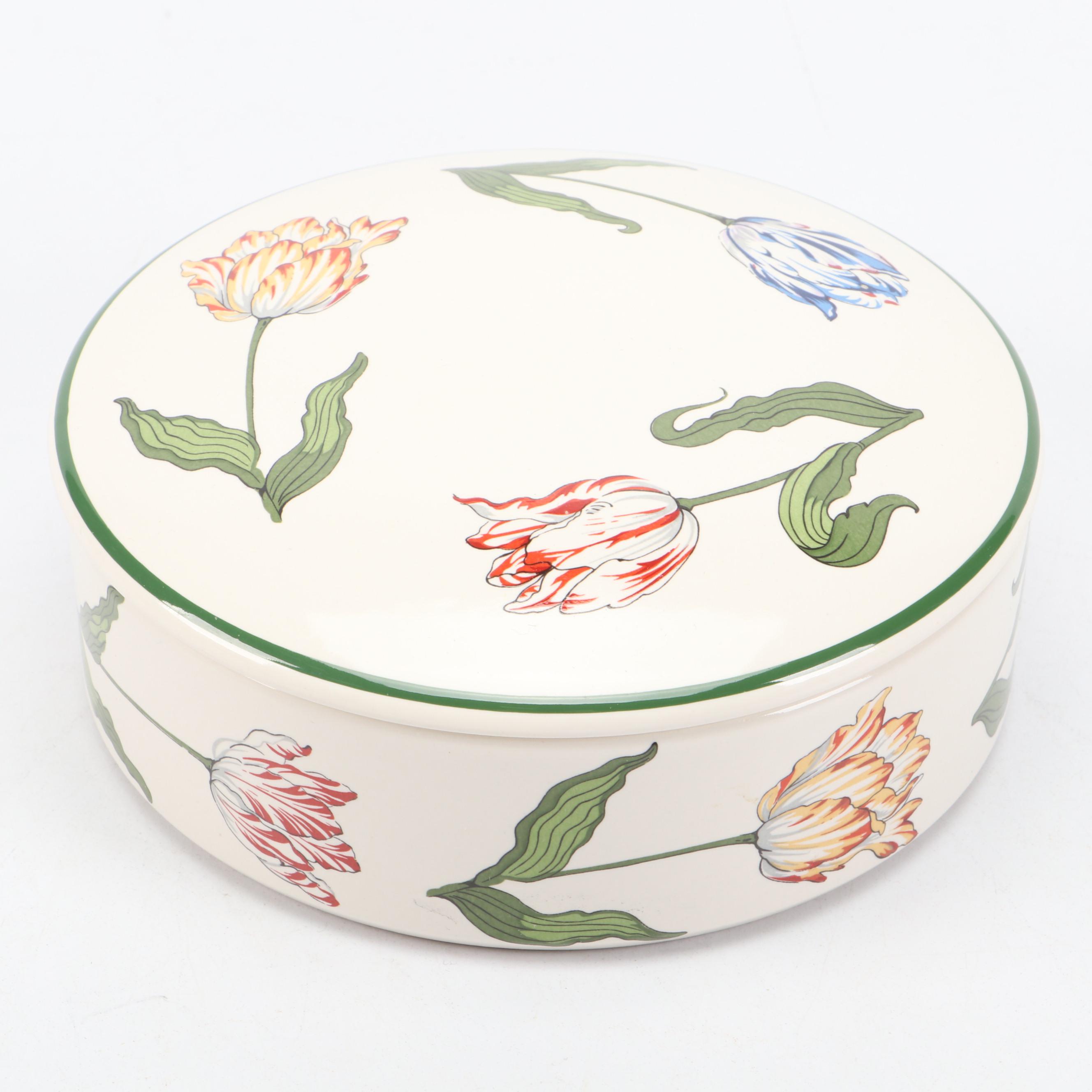 Tiffany & Co. "Tiffany Tulips" Round Ceramic Box