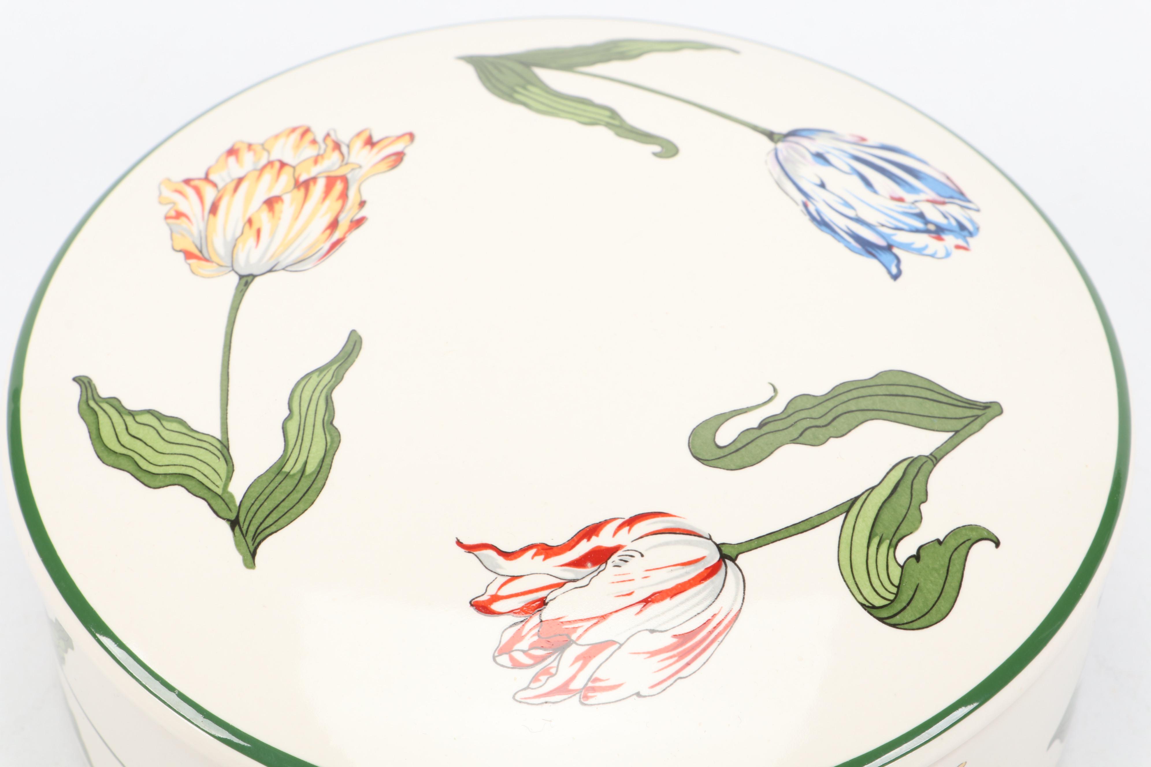 Tiffany & Co. "Tiffany Tulips" Round Ceramic Box