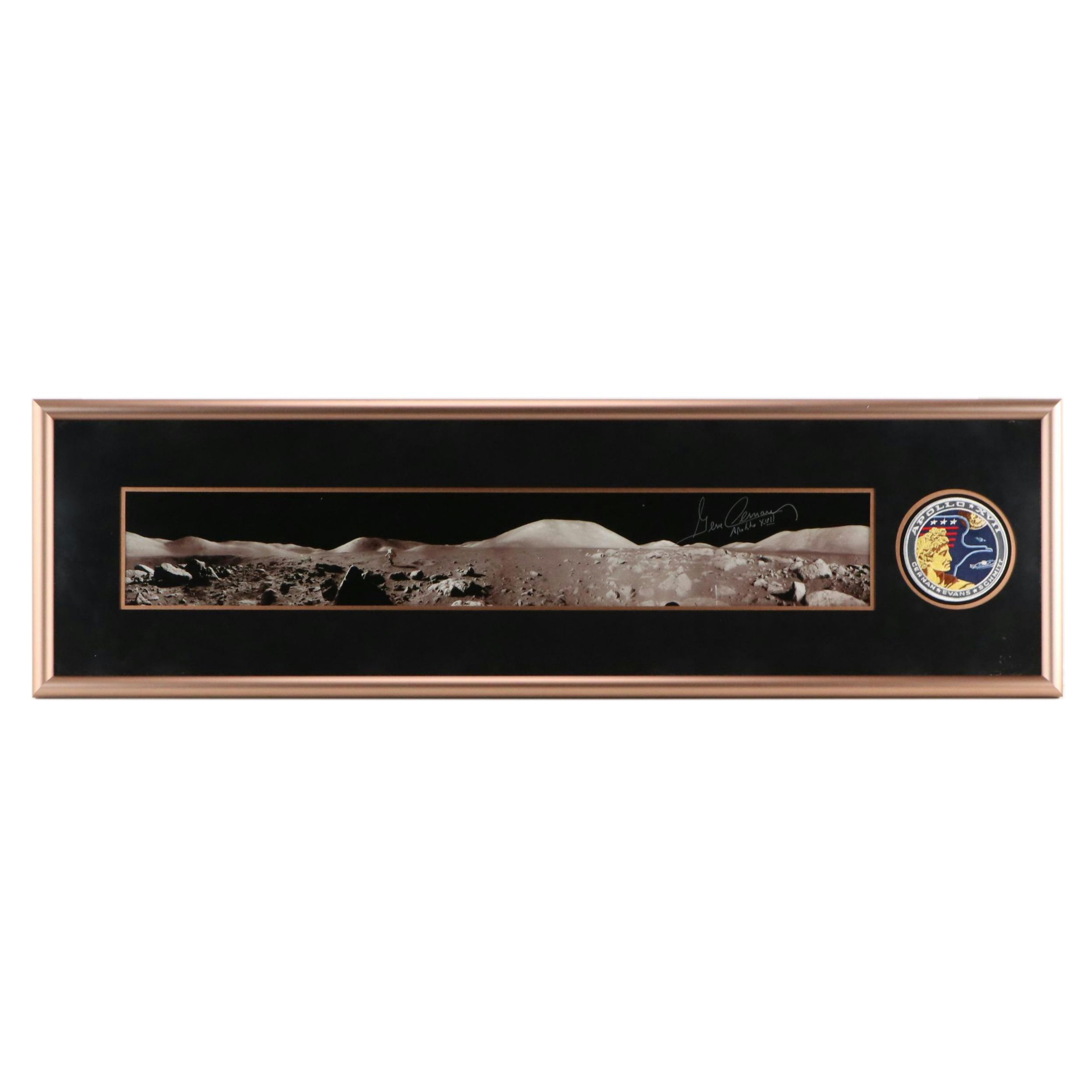 Gene Cernan Signed Lunar Panorama