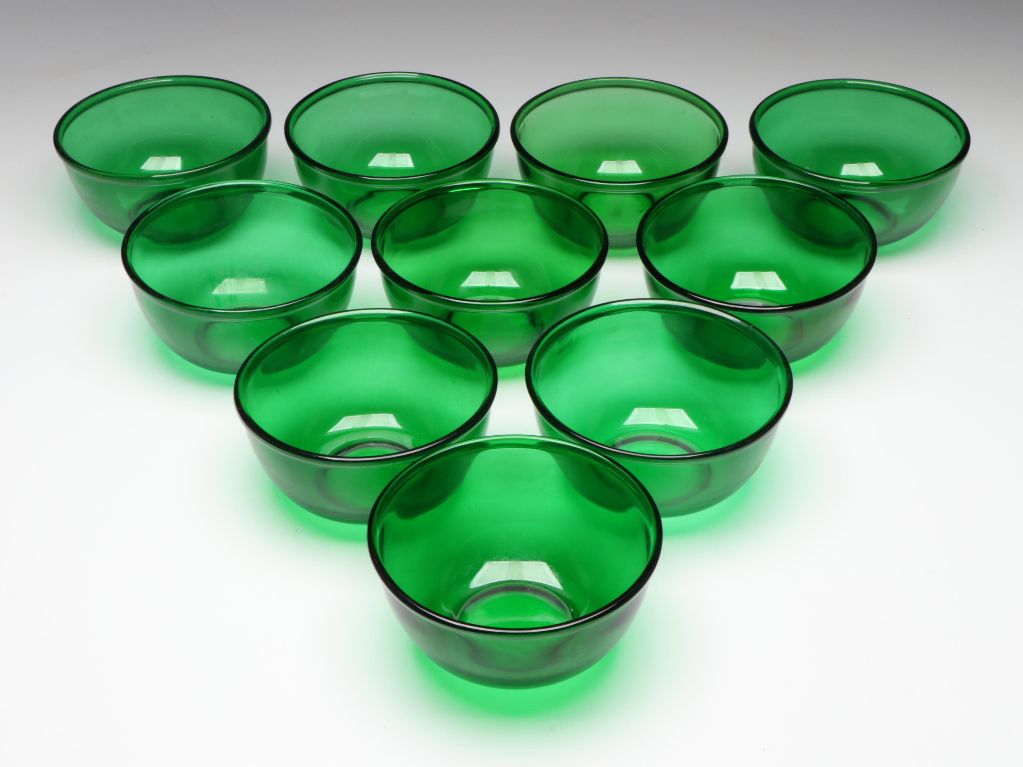 Anchor Hocking and Other Green Glass Bowls