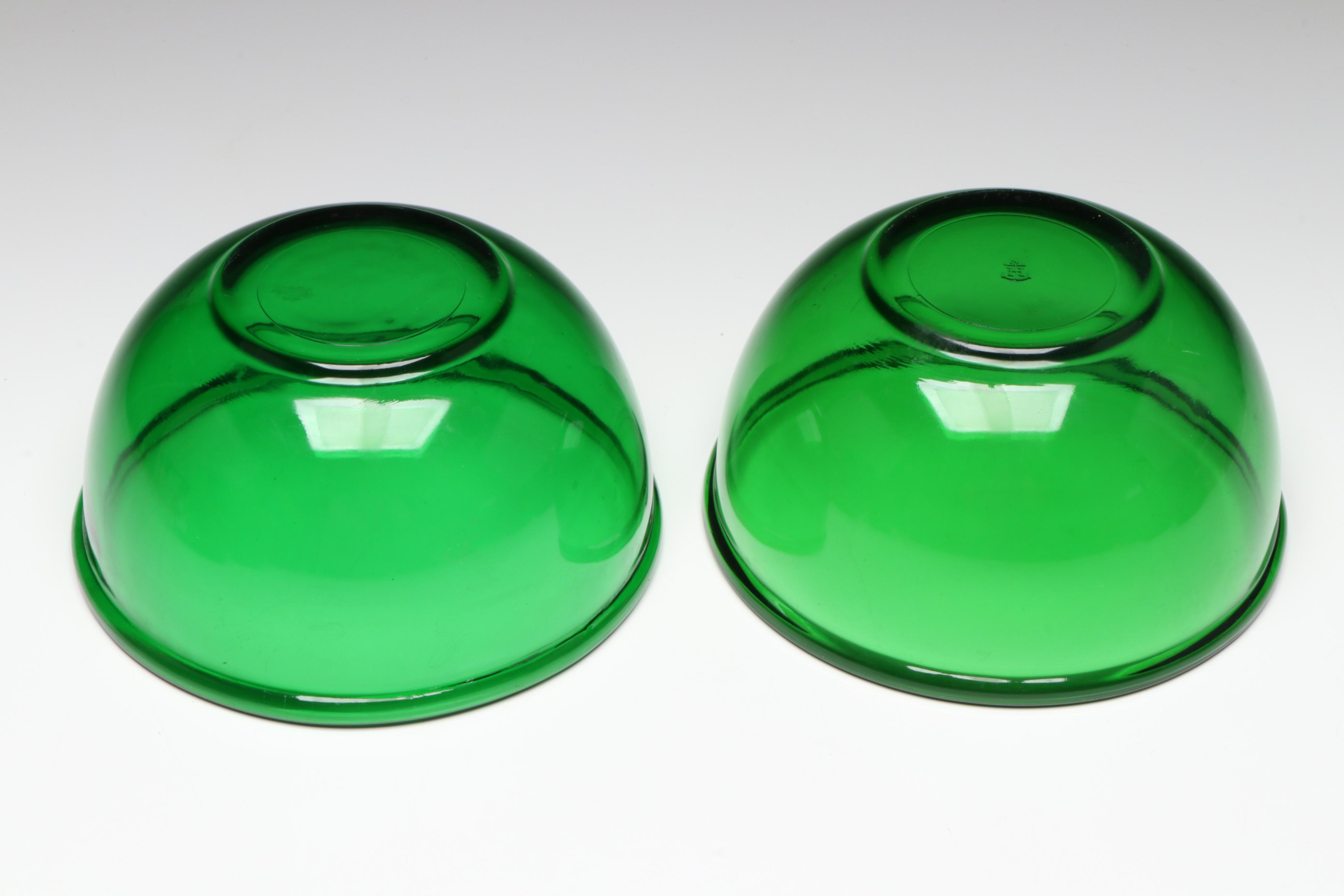 Anchor Hocking and Other Green Glass Bowls