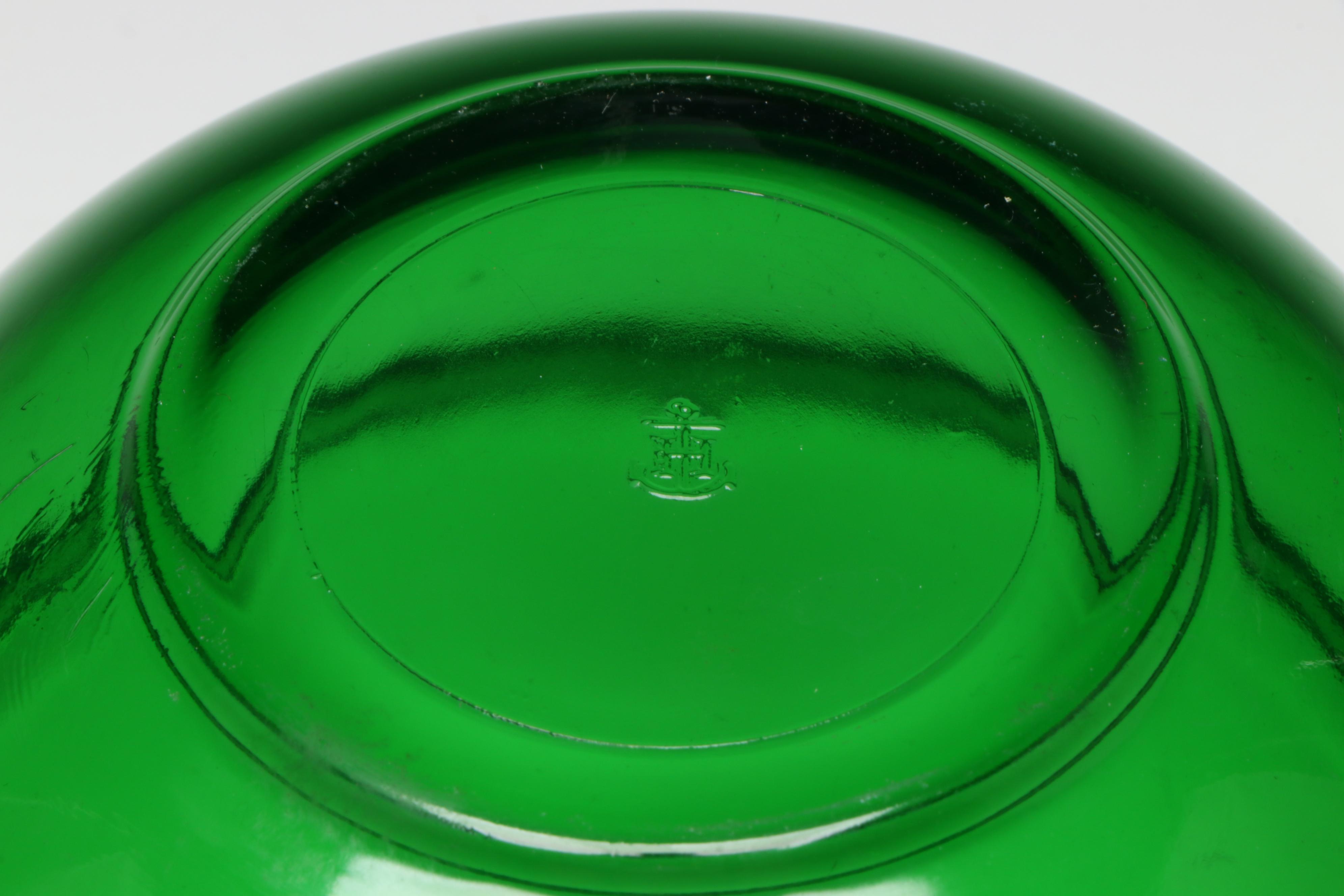 Anchor Hocking and Other Green Glass Bowls