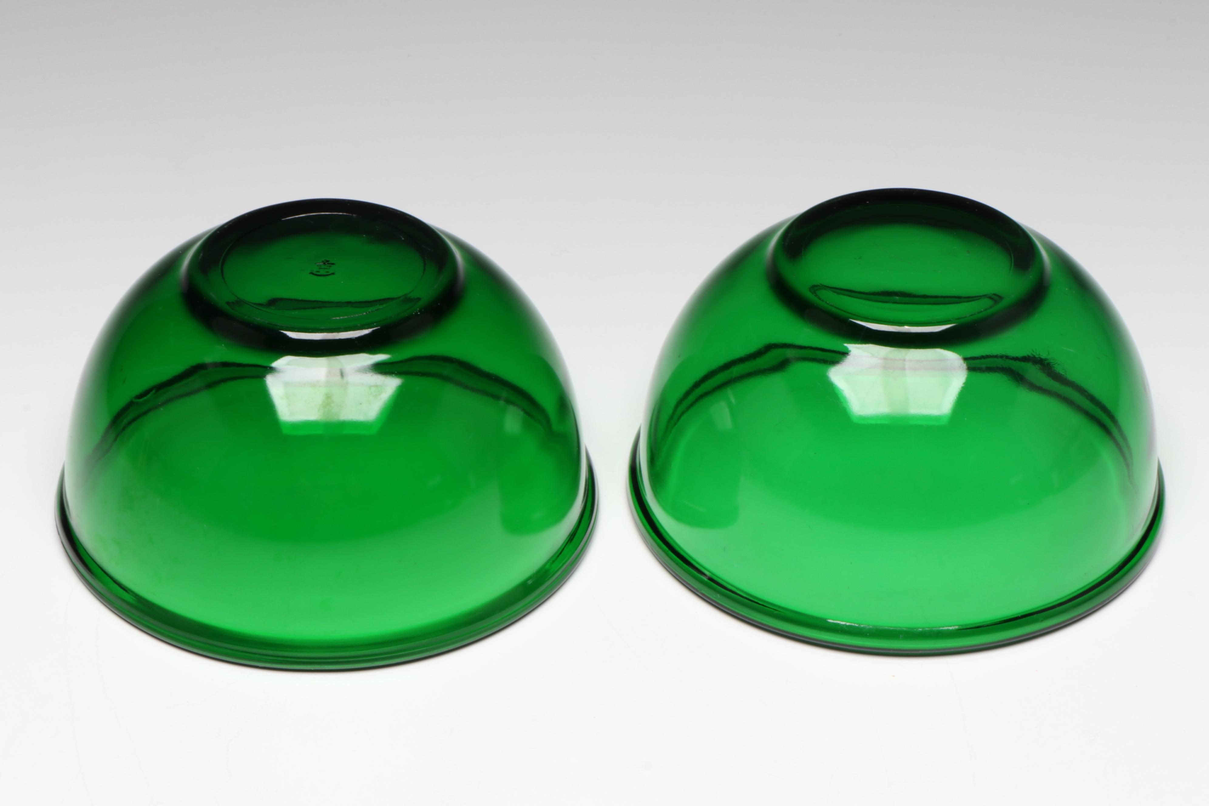 Anchor Hocking and Other Green Glass Bowls
