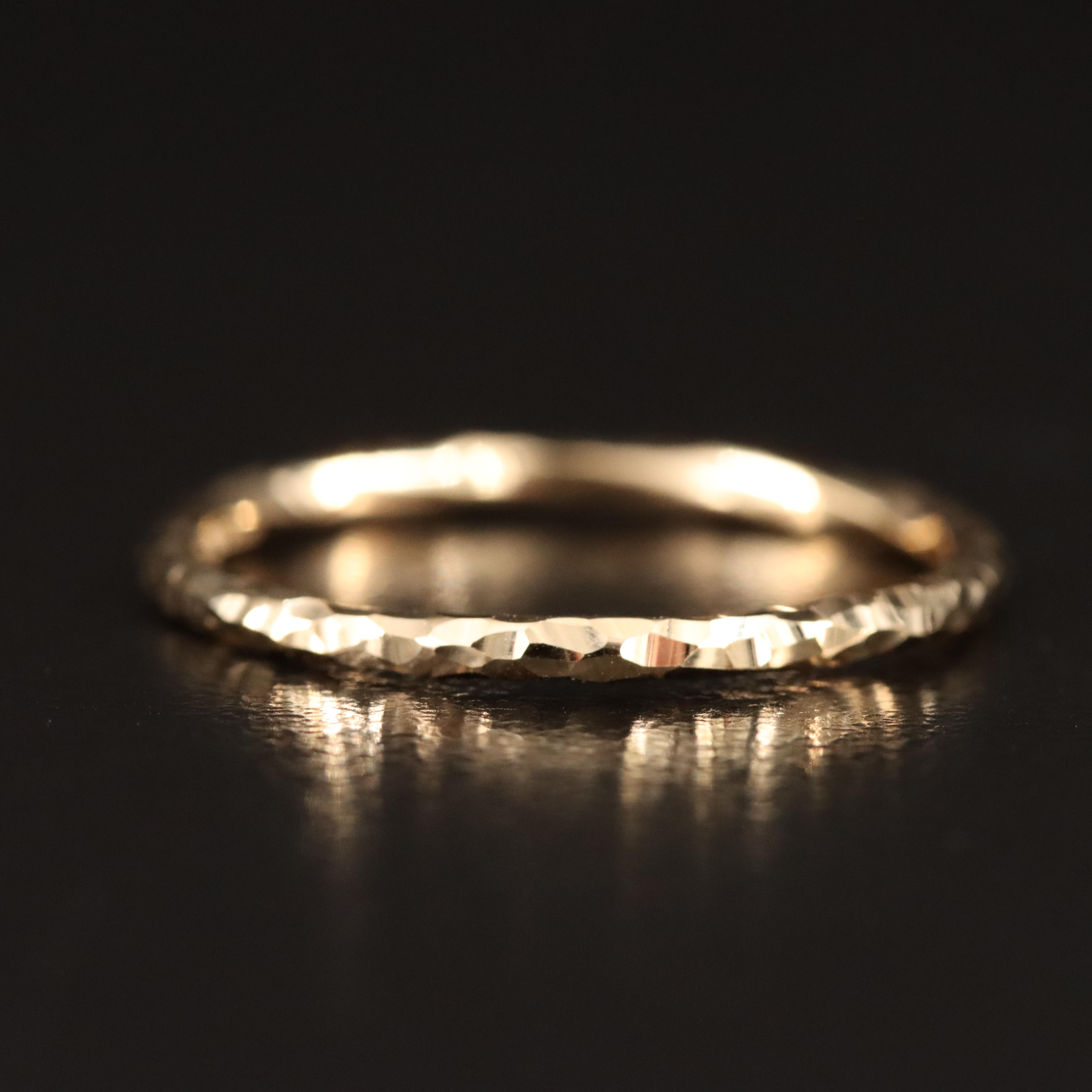 10K Faceted Stacking Band