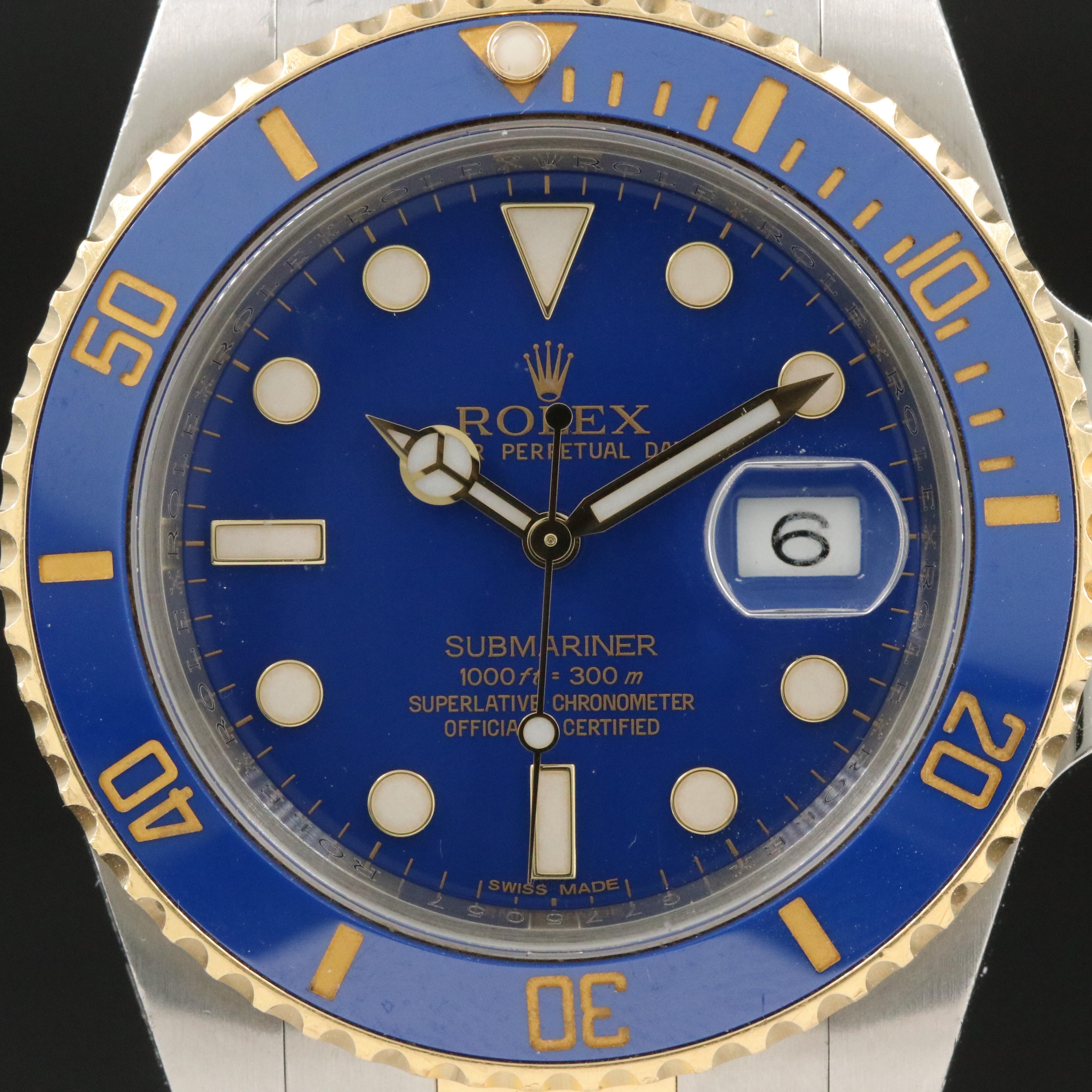 Rolex Submariner Date Blue Dial Two-Tone Watch