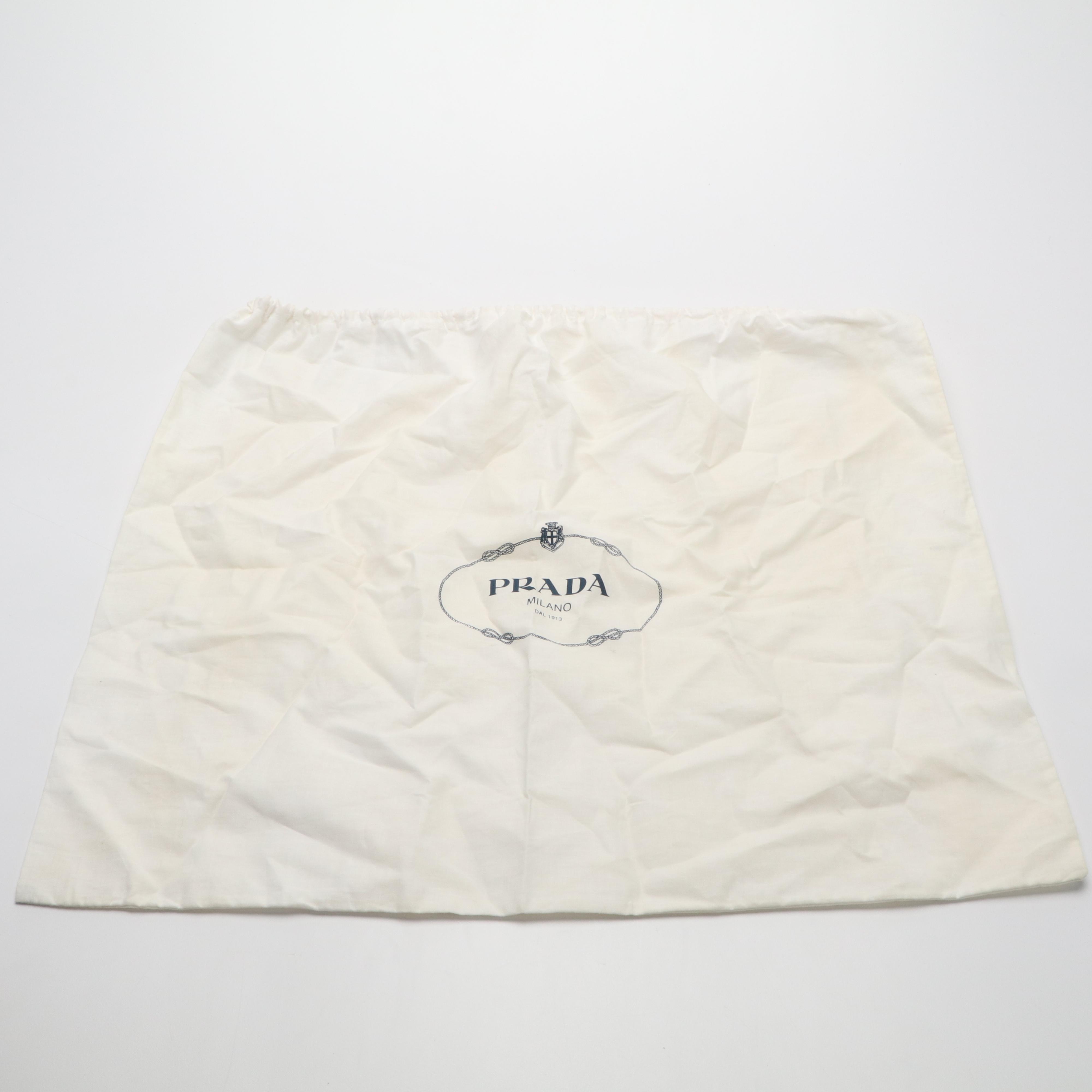 Prada Canapa Bijoux Tote Bag in Black Canvas and Leather