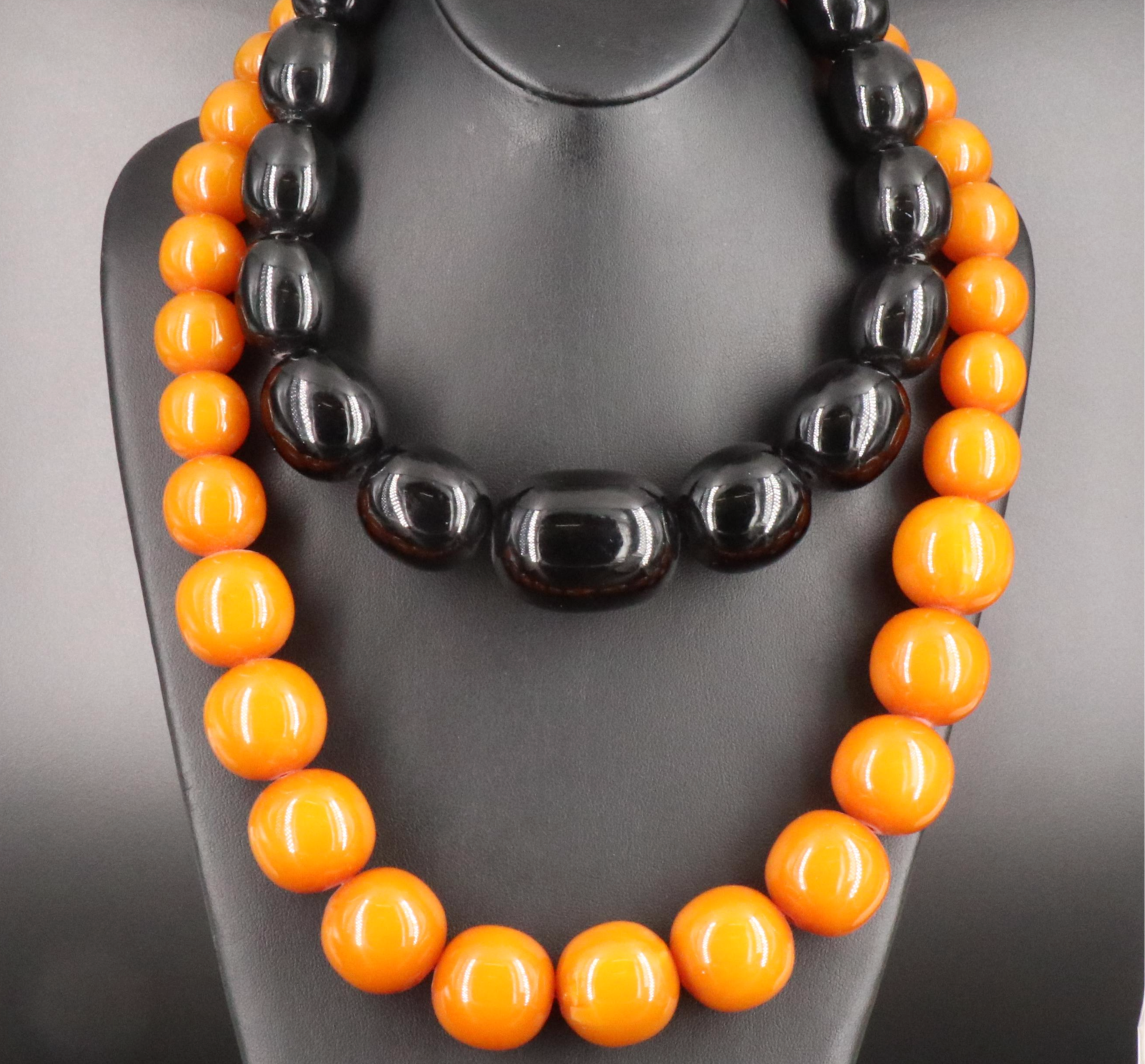 Vintage Plastic Graduated Beaded Necklaces