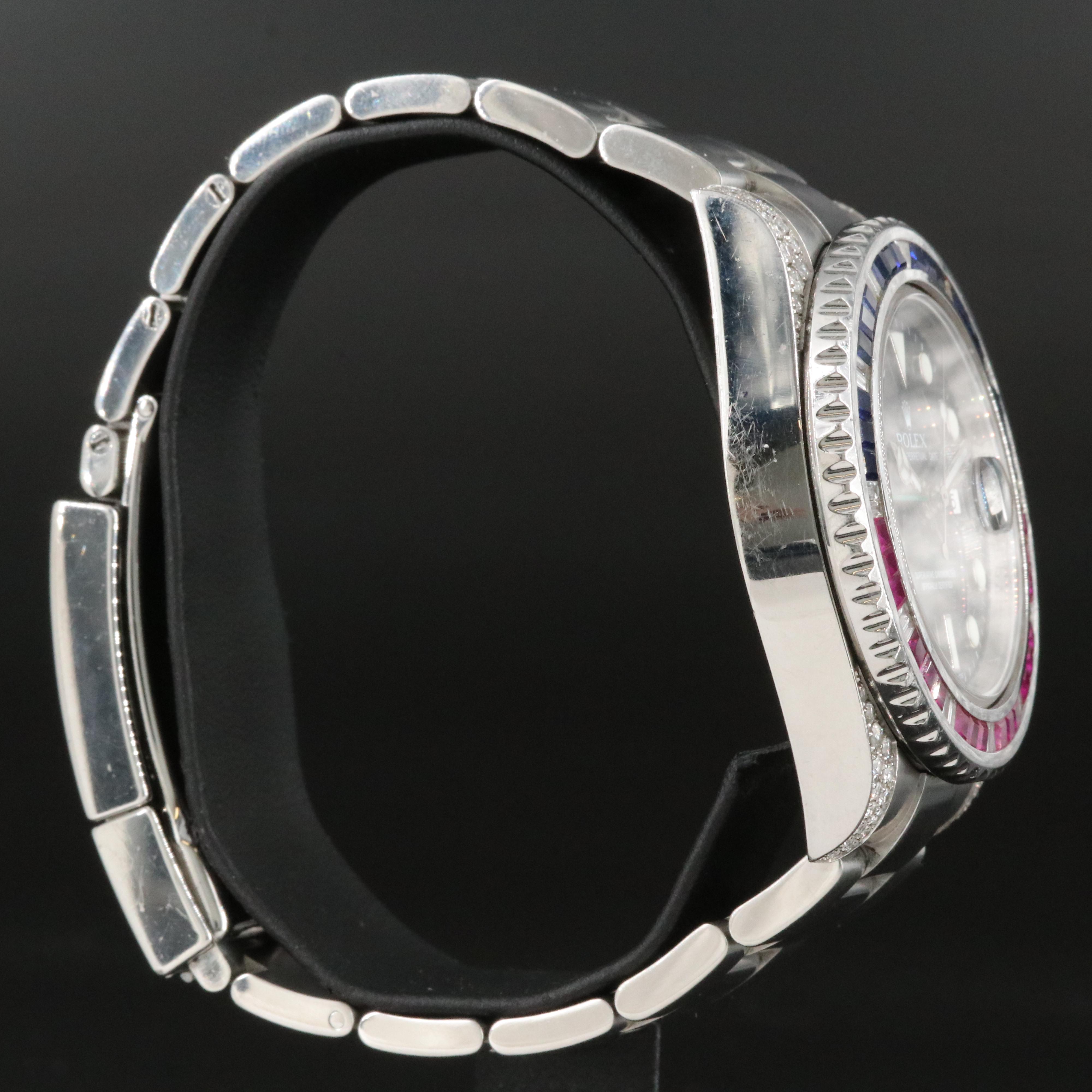 Rolex GMT-Master II ref. 116710LN Custom Diamond, Sapphire, Ruby Automatic Watch