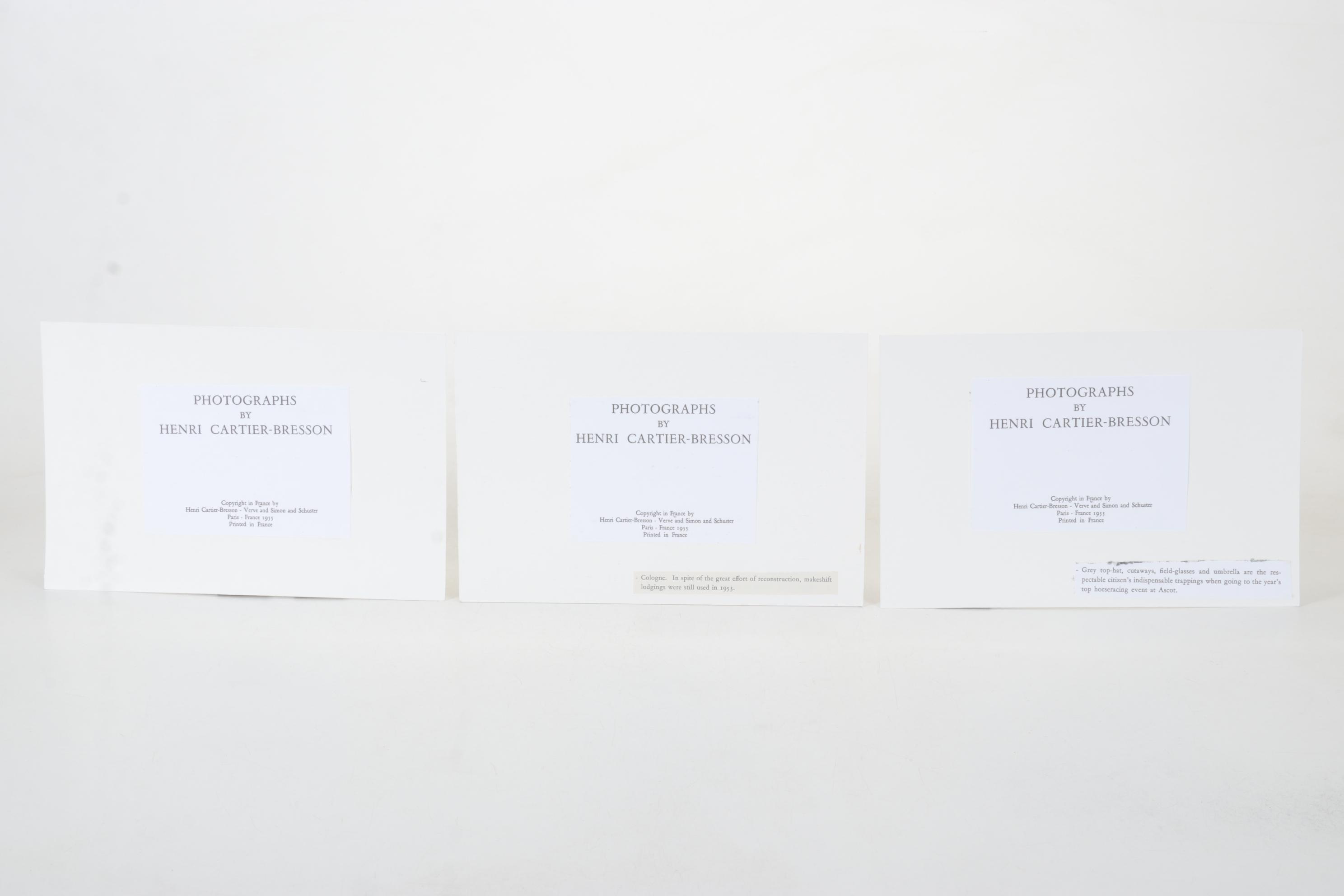 Henri Cartier-Bresson Candid Rotogravures From "The Europeans," 1955