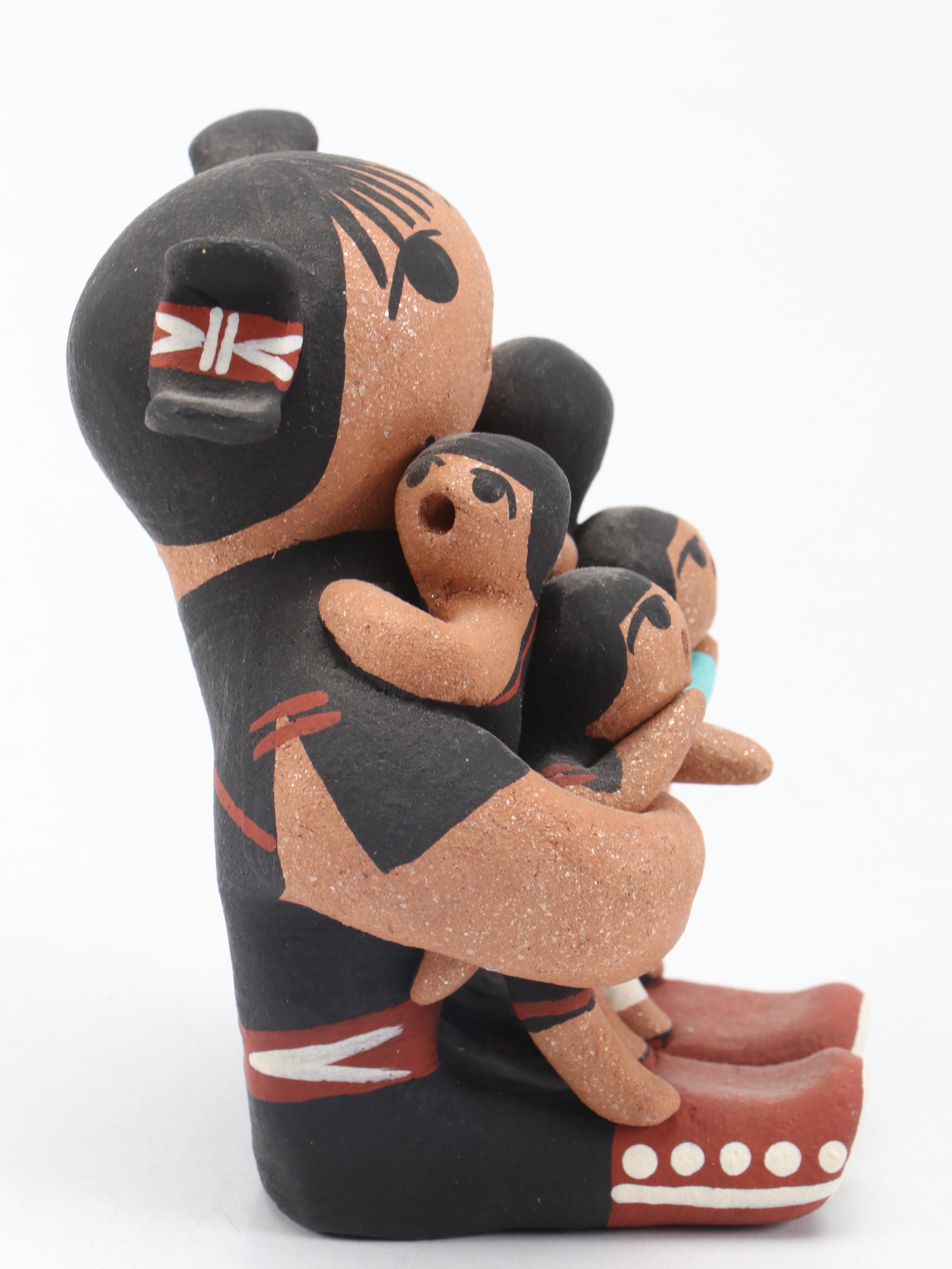 Signed Karen Tenorio Santo Domingo Pueblo Hand-Painted Storyteller