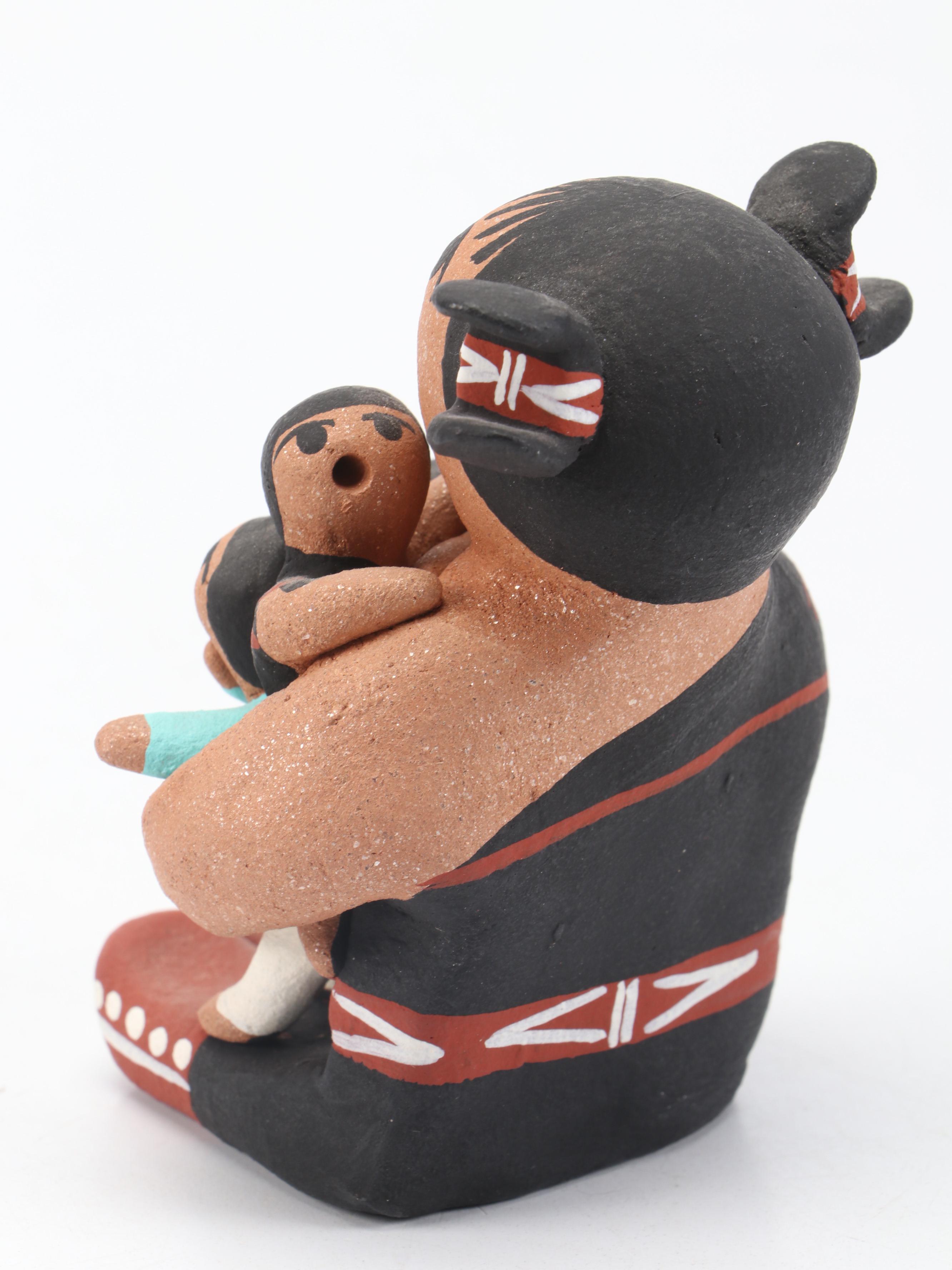 Signed Karen Tenorio Santo Domingo Pueblo Hand-Painted Storyteller