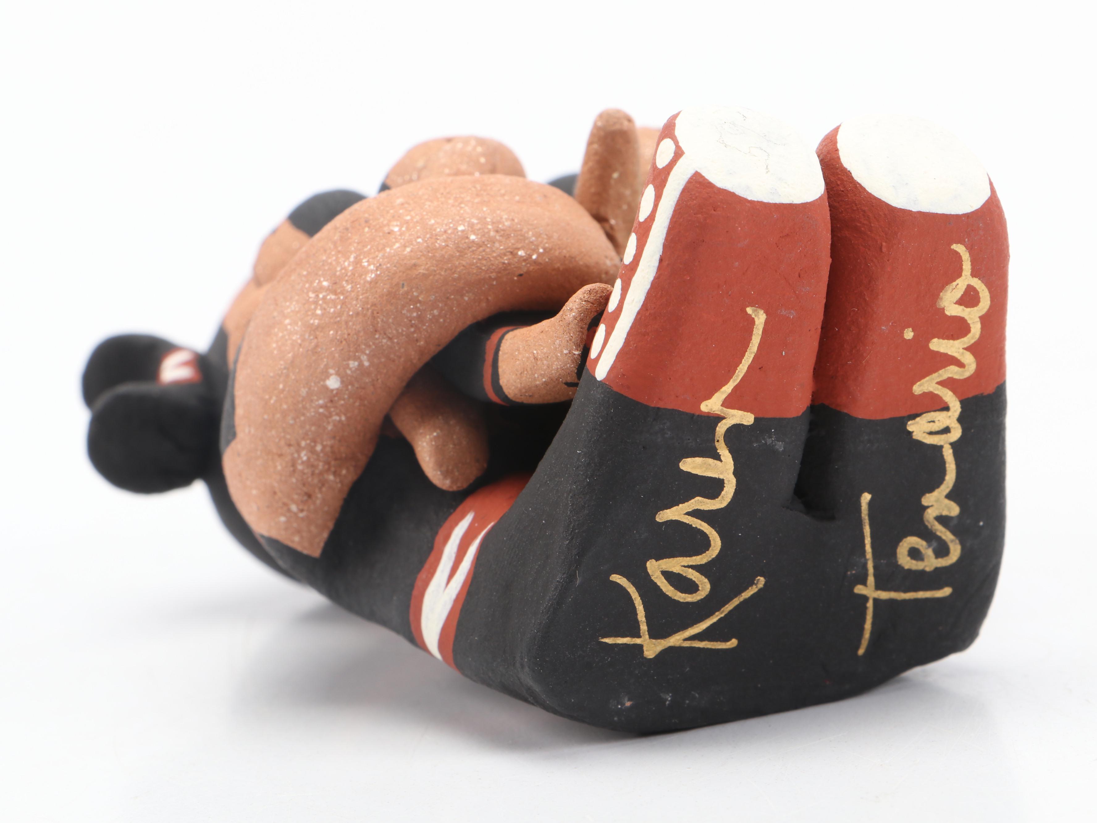 Signed Karen Tenorio Santo Domingo Pueblo Hand-Painted Storyteller