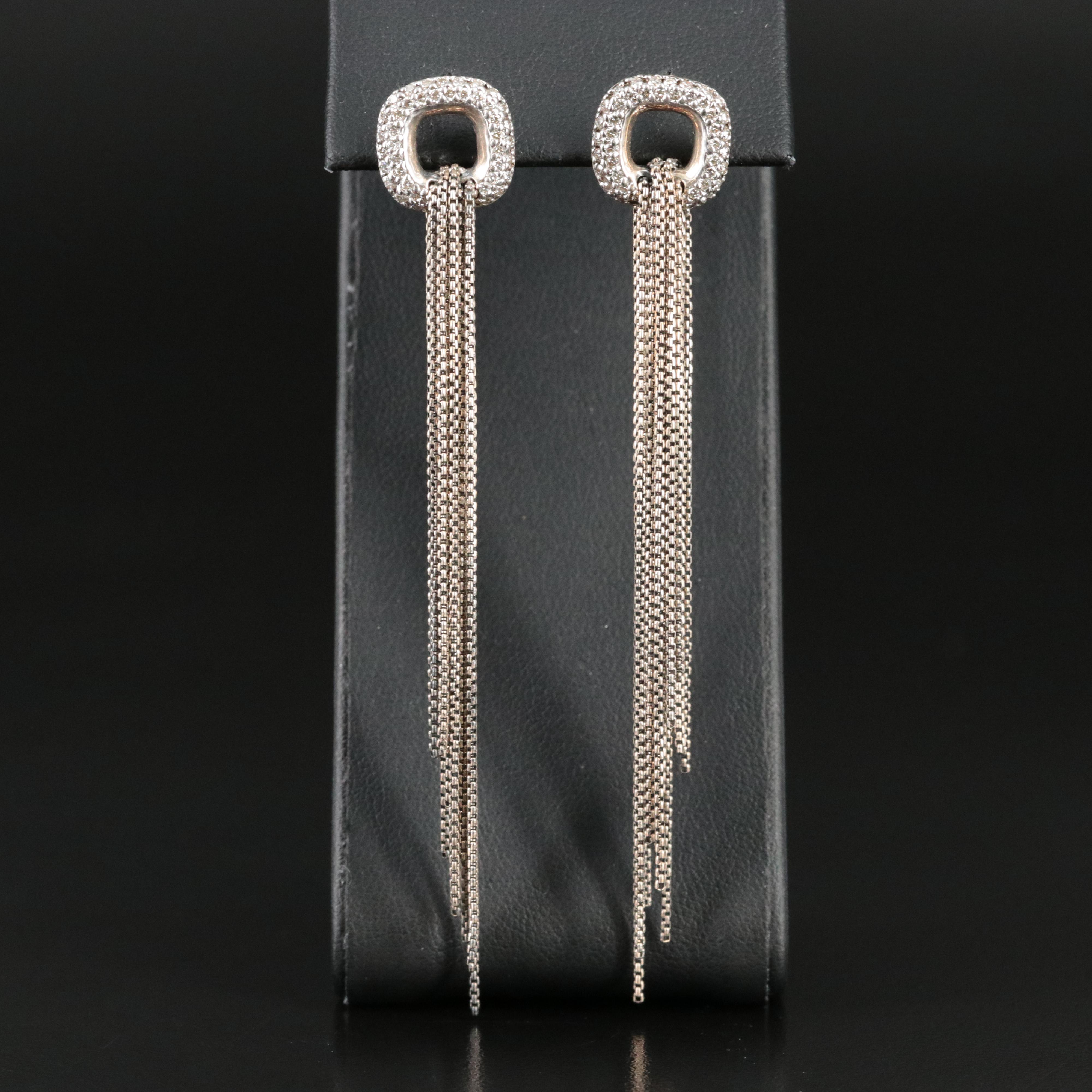 David Yurman Sterling 0.68 CTW Diamond Tassel Earrings