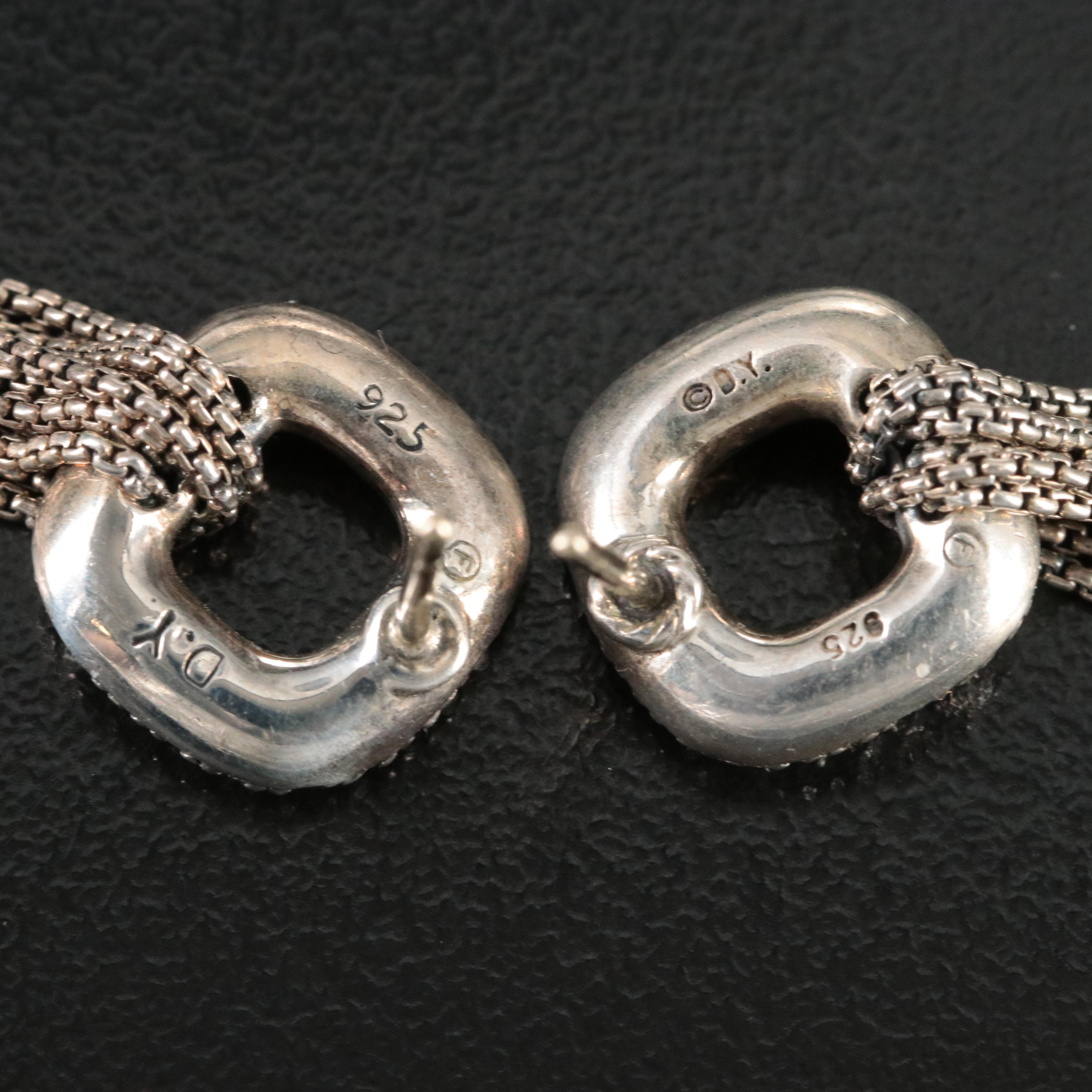 David Yurman Sterling 0.68 CTW Diamond Tassel Earrings