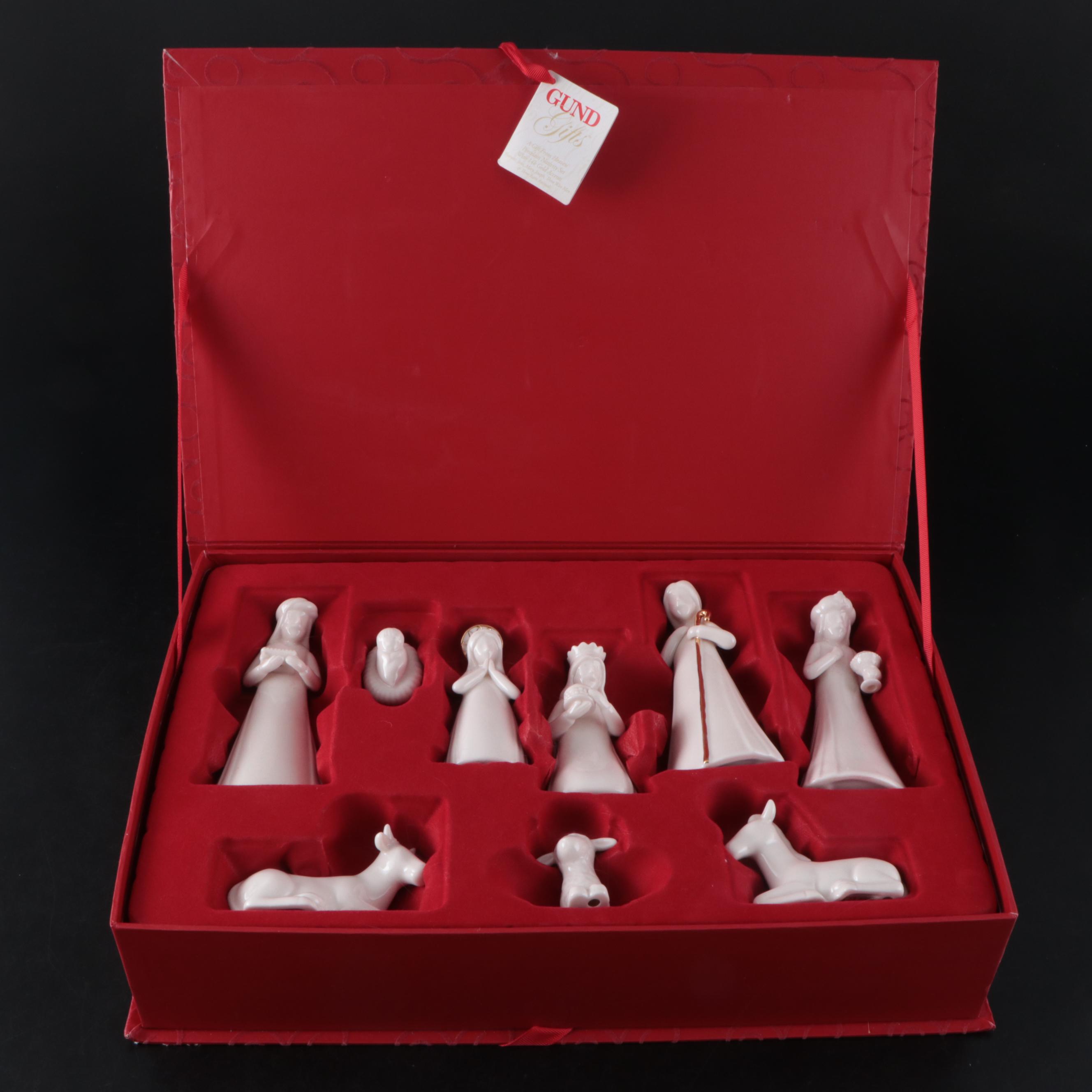 Gund White Ceramic Nativity Set