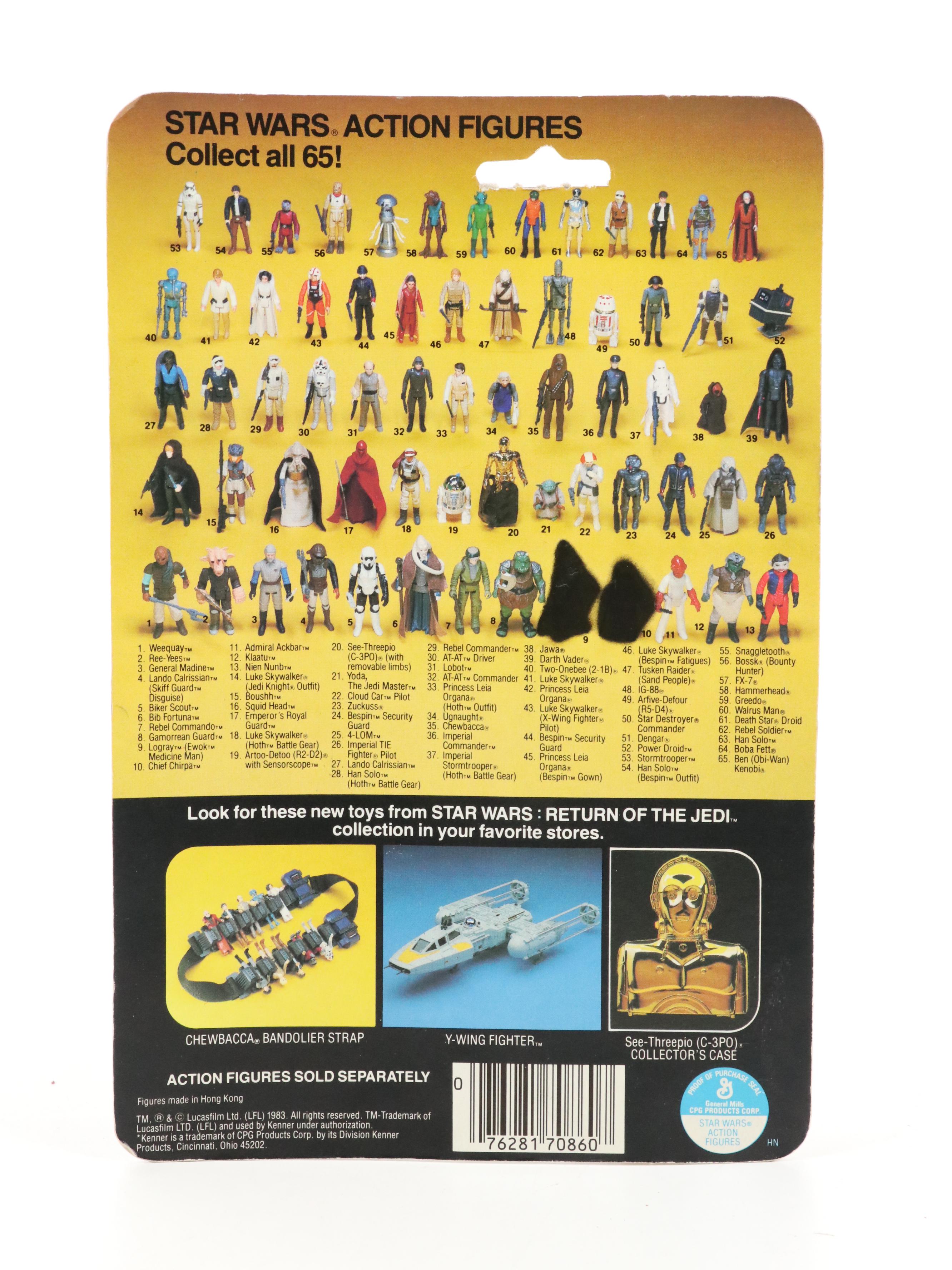 Sealed "Star Wars Return of the Jedi" Chewbacca Kenner Action Figure