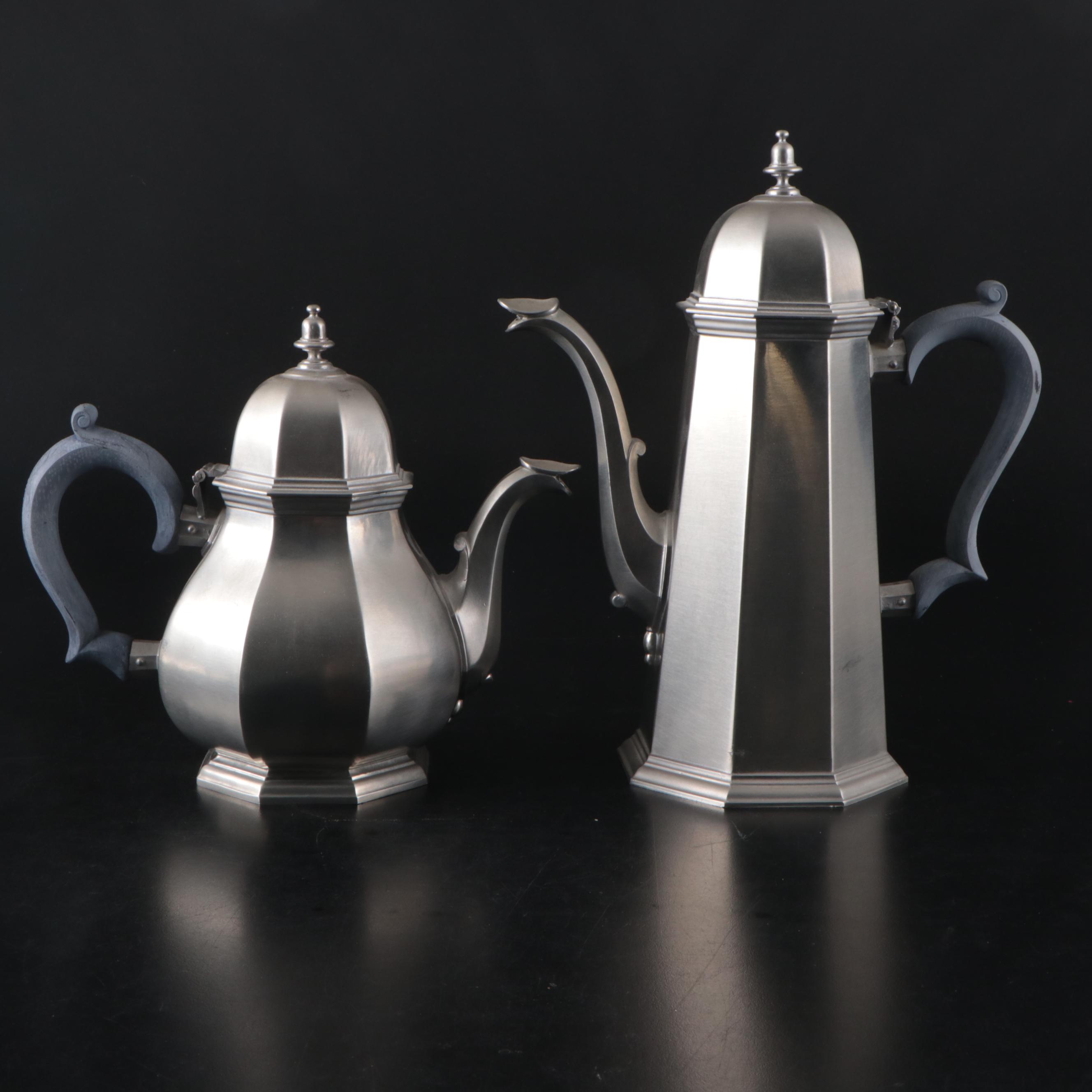 Gorham "Octette" Pewter Coffee and Tea Service with More Pewter Pieces