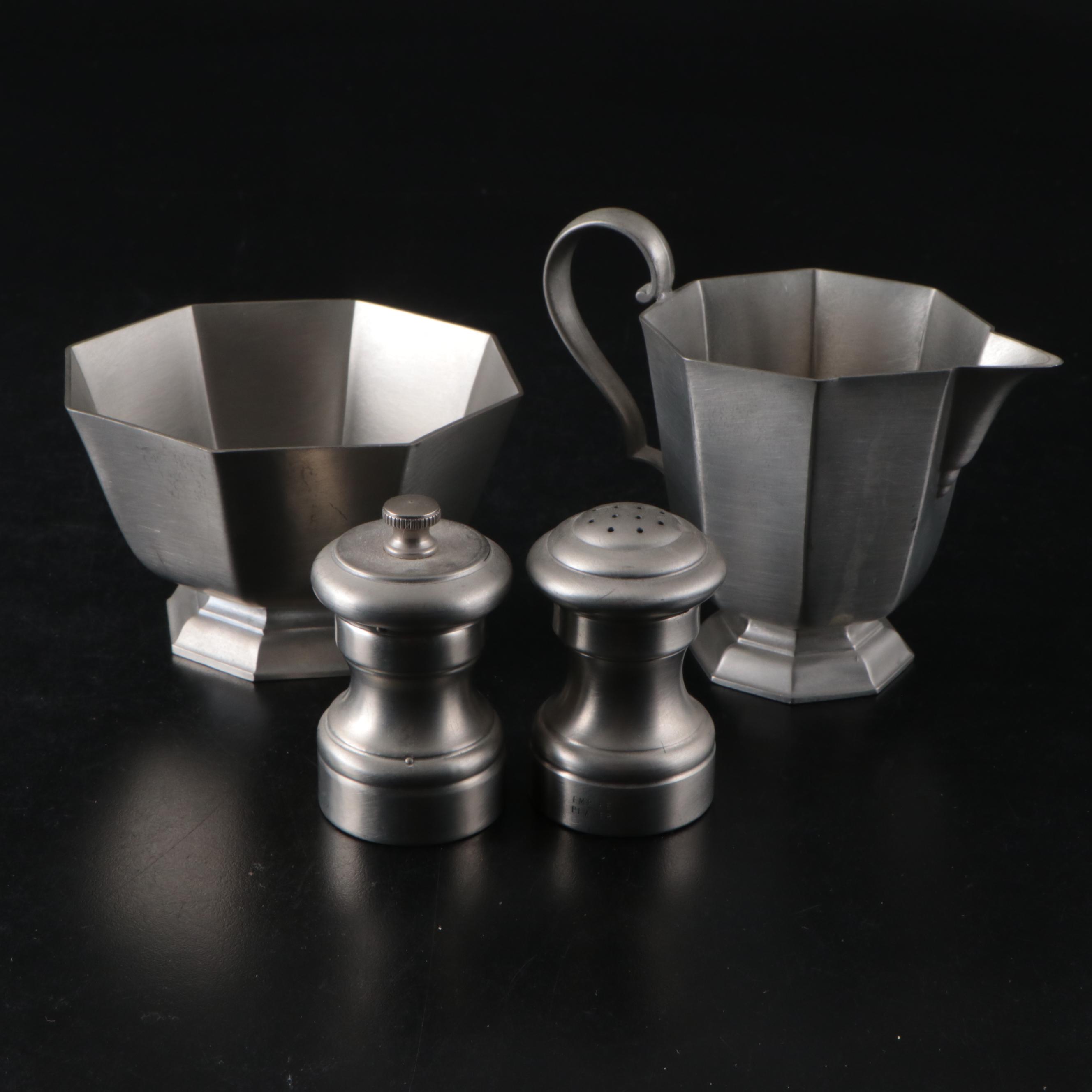 Gorham "Octette" Pewter Coffee and Tea Service with More Pewter Pieces