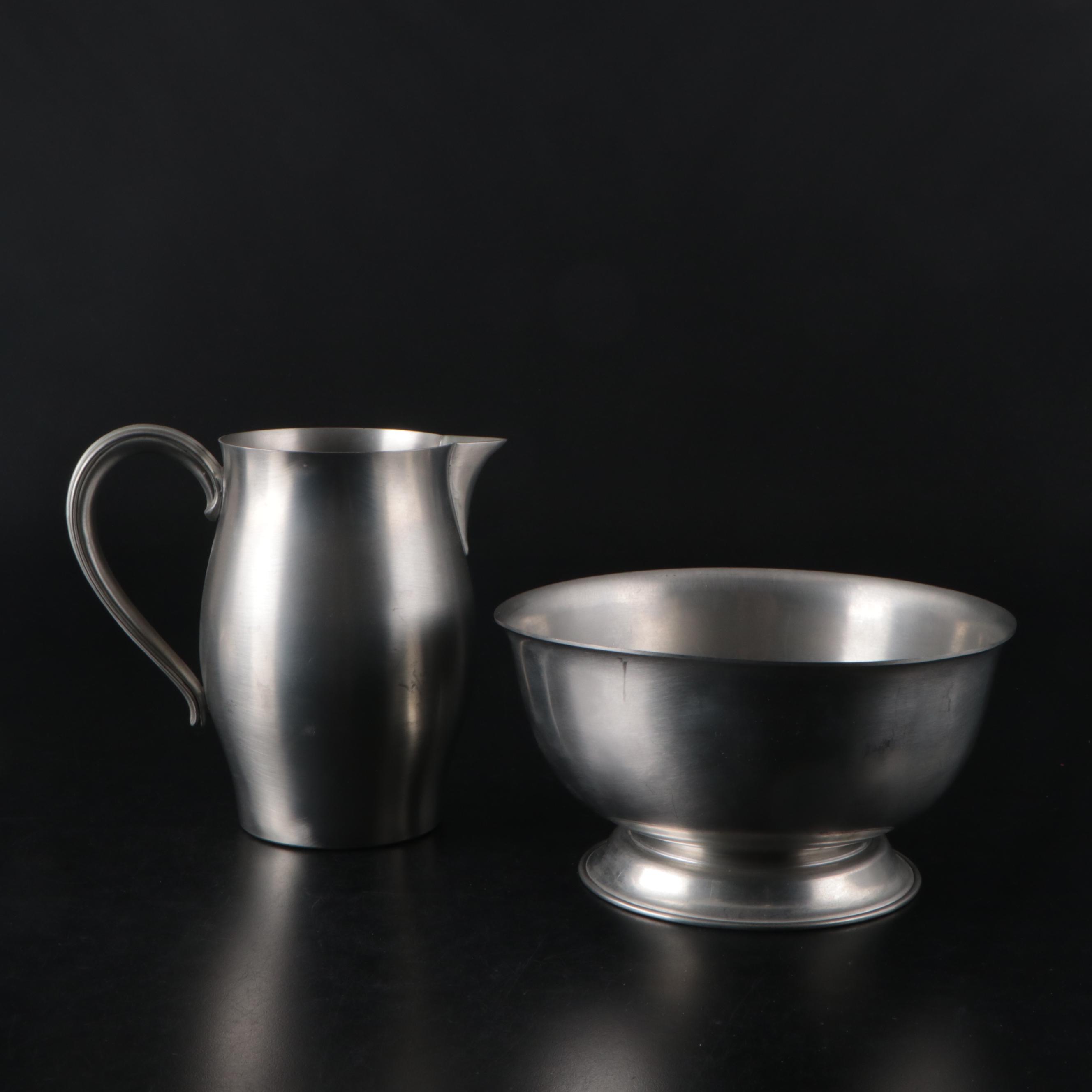 Gorham "Octette" Pewter Coffee and Tea Service with More Pewter Pieces