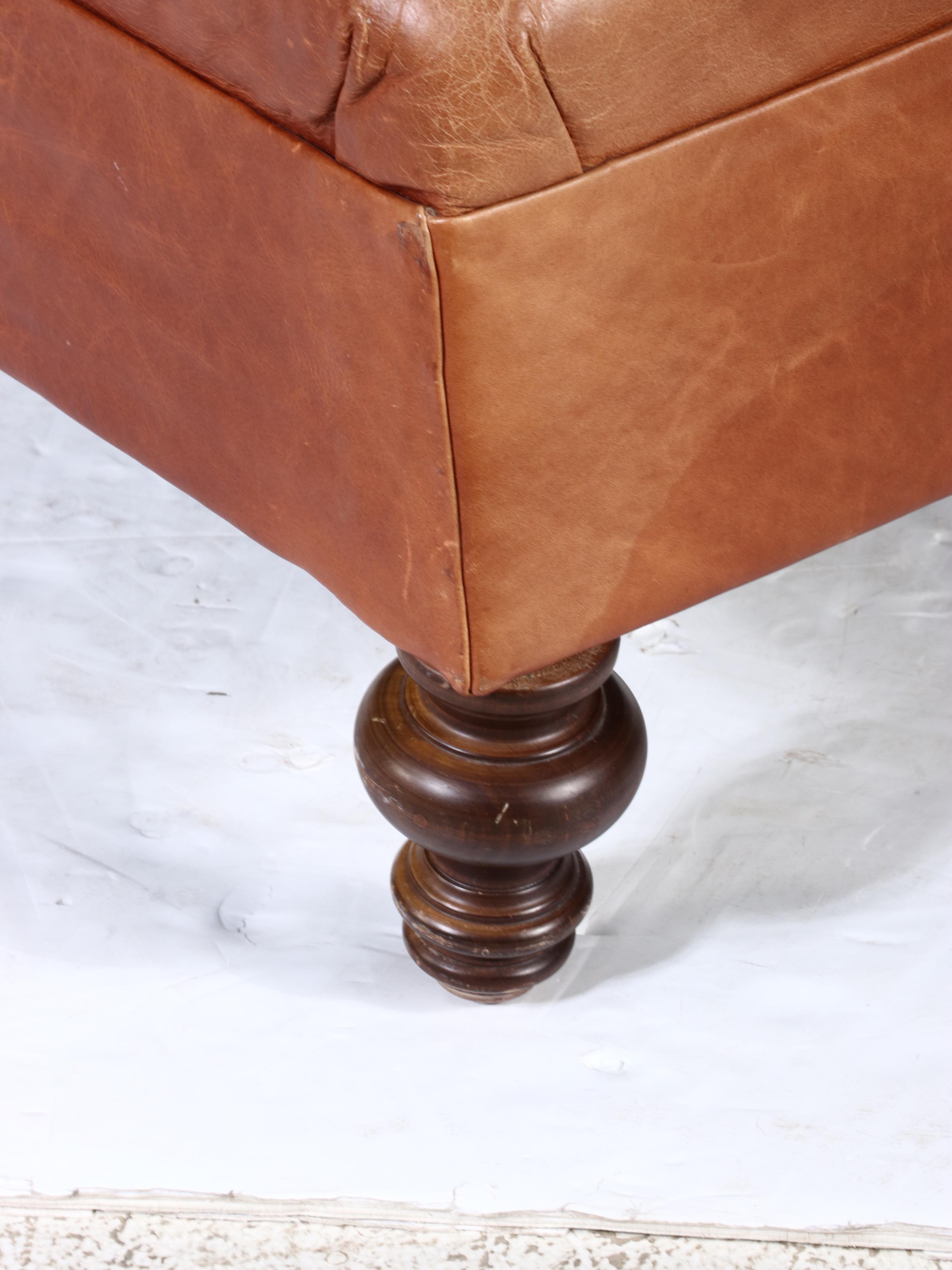 Mitchell Gold for Pottery Barn Leather Upholstered Ottoman