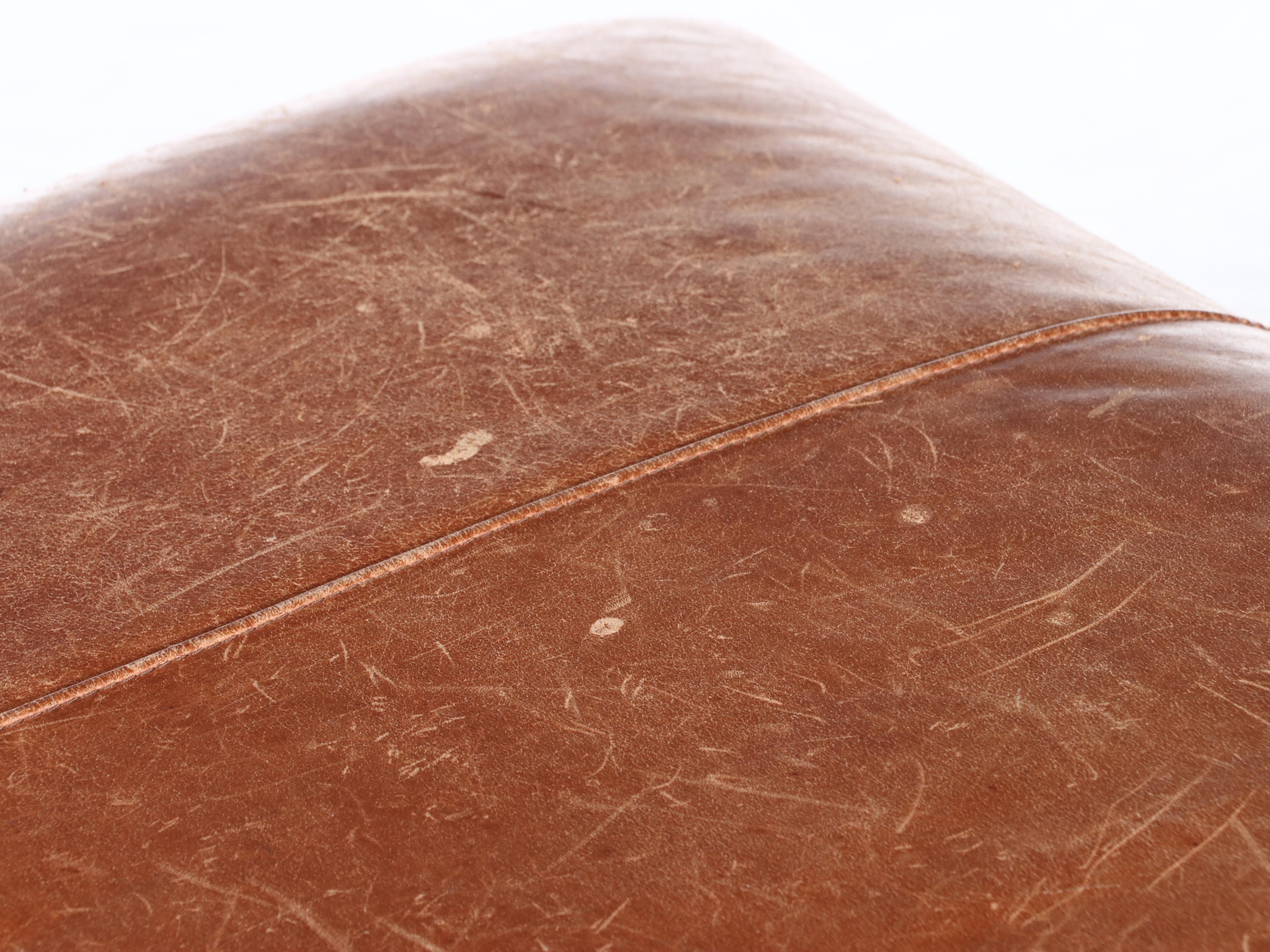 Mitchell Gold for Pottery Barn Leather Upholstered Ottoman