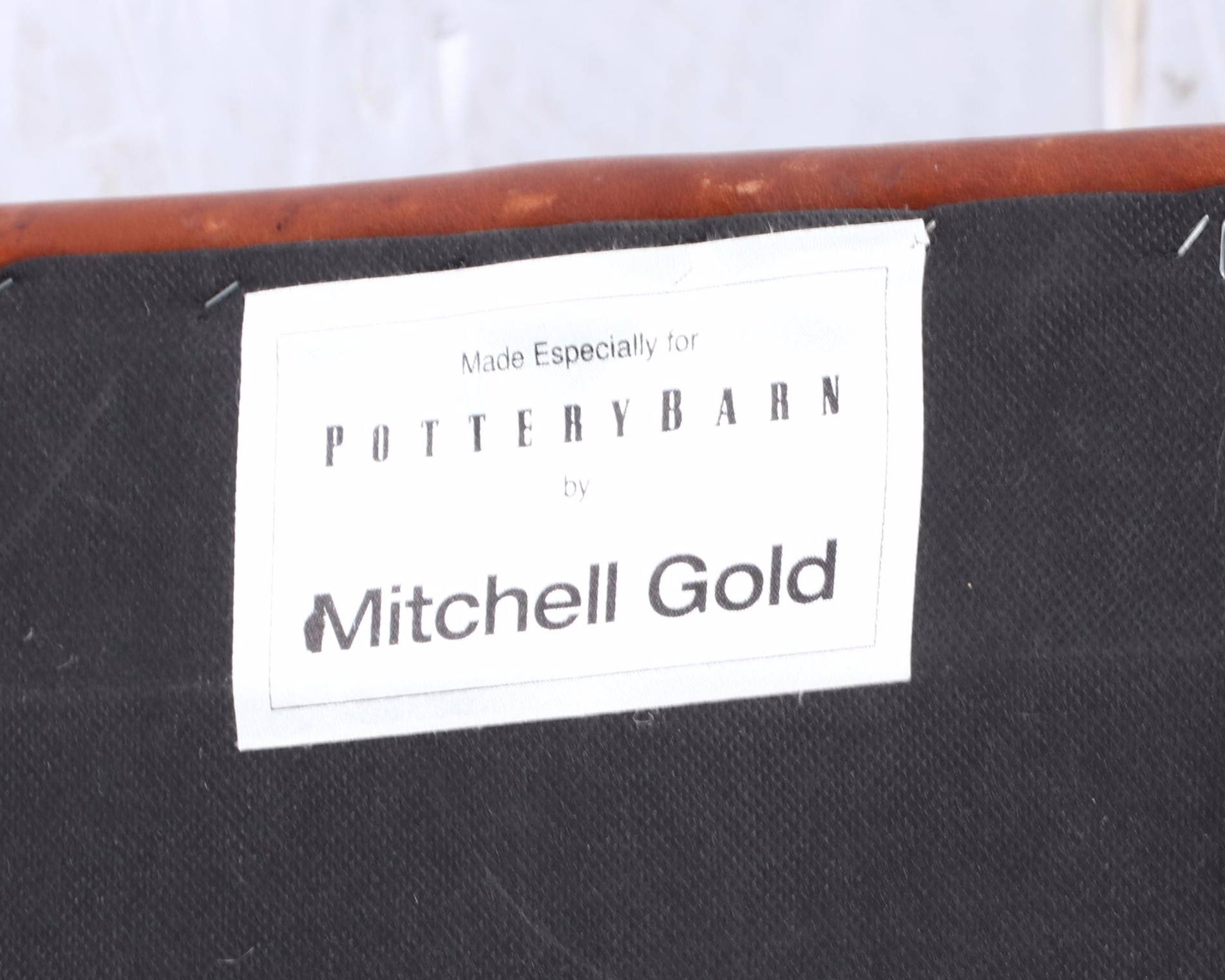 Mitchell Gold for Pottery Barn Leather Upholstered Ottoman