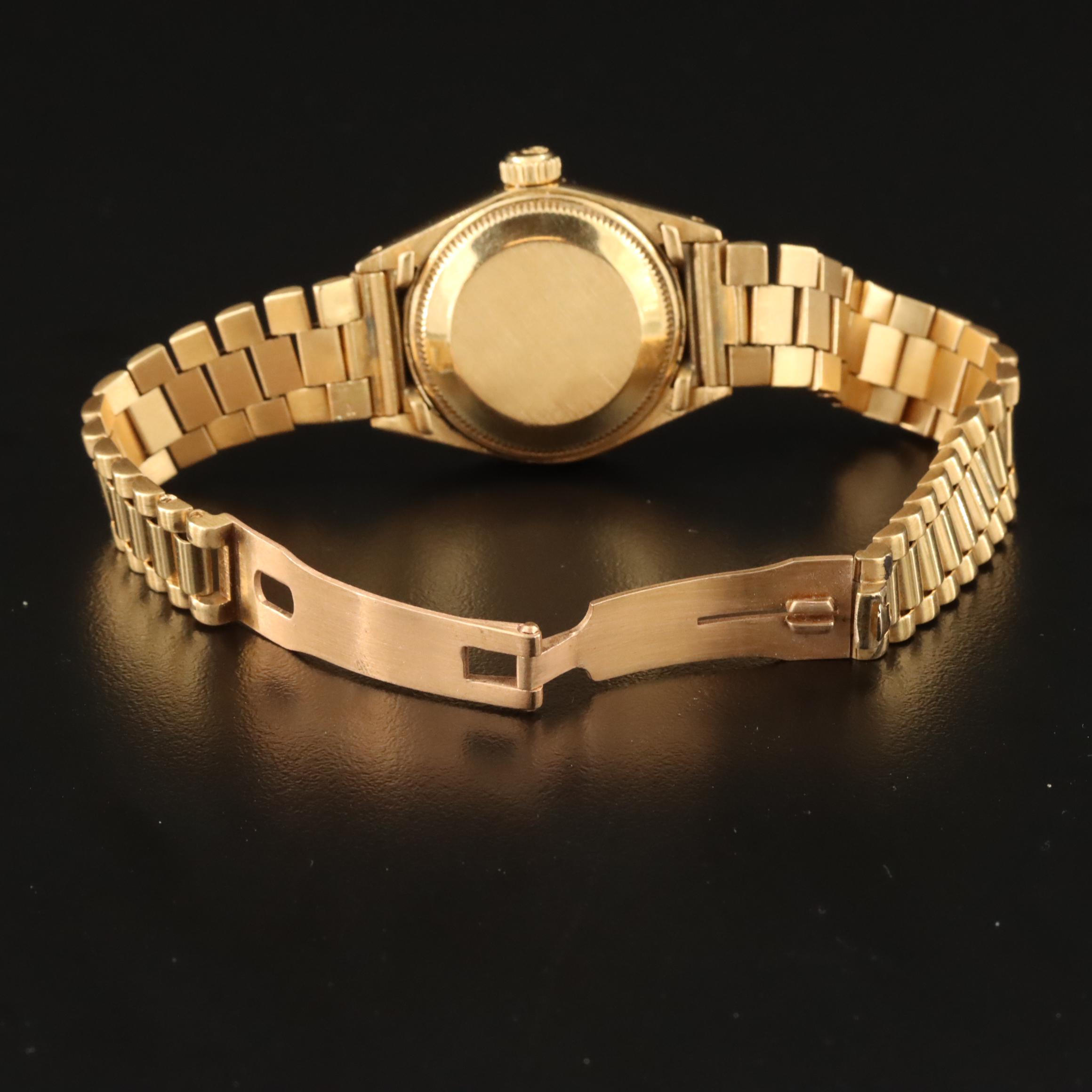 1972 18K Rolex Oyster Perpetual Custom Band Datejust Watch