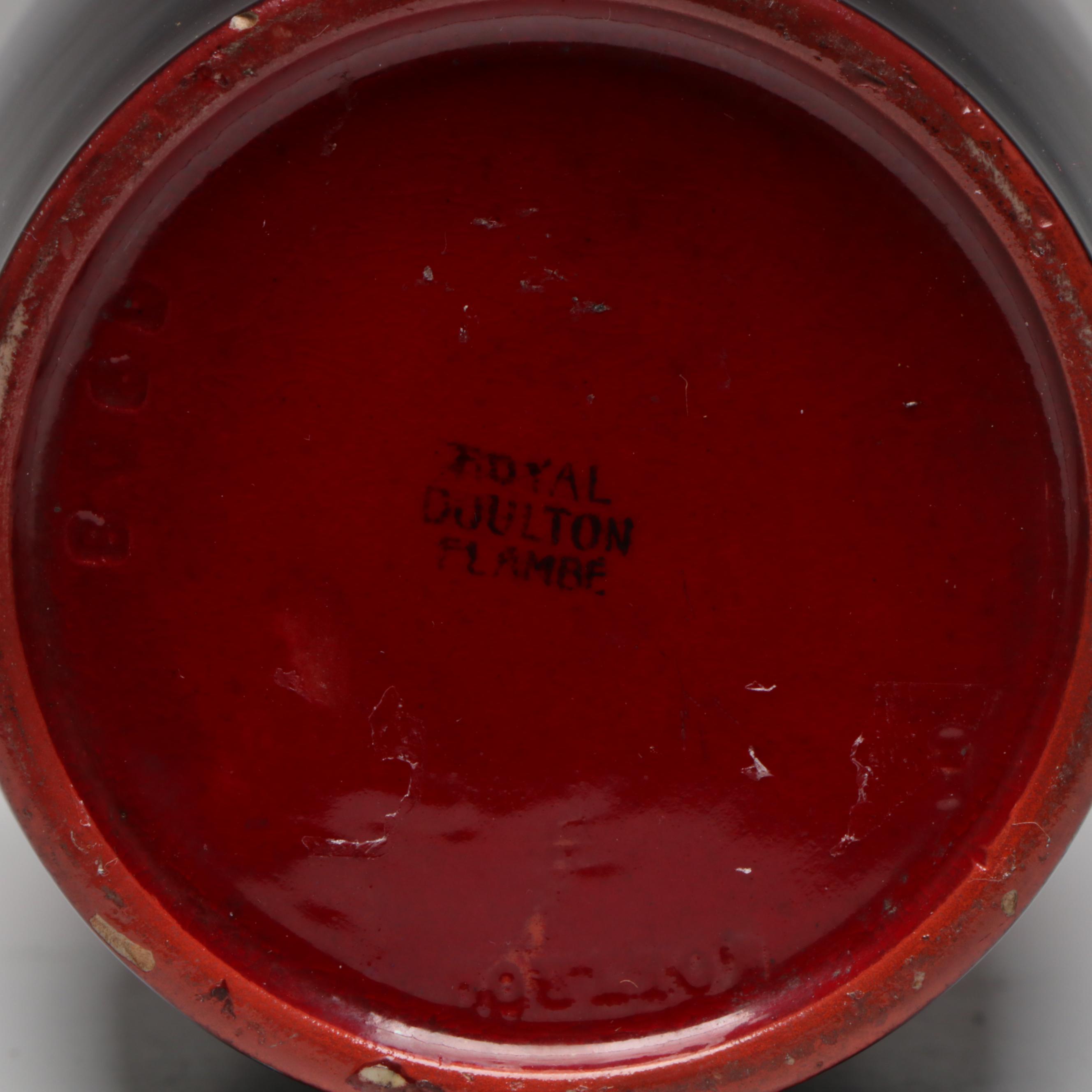 Royal Doulton Egyptian Revival Flambé Vase, 20th Century