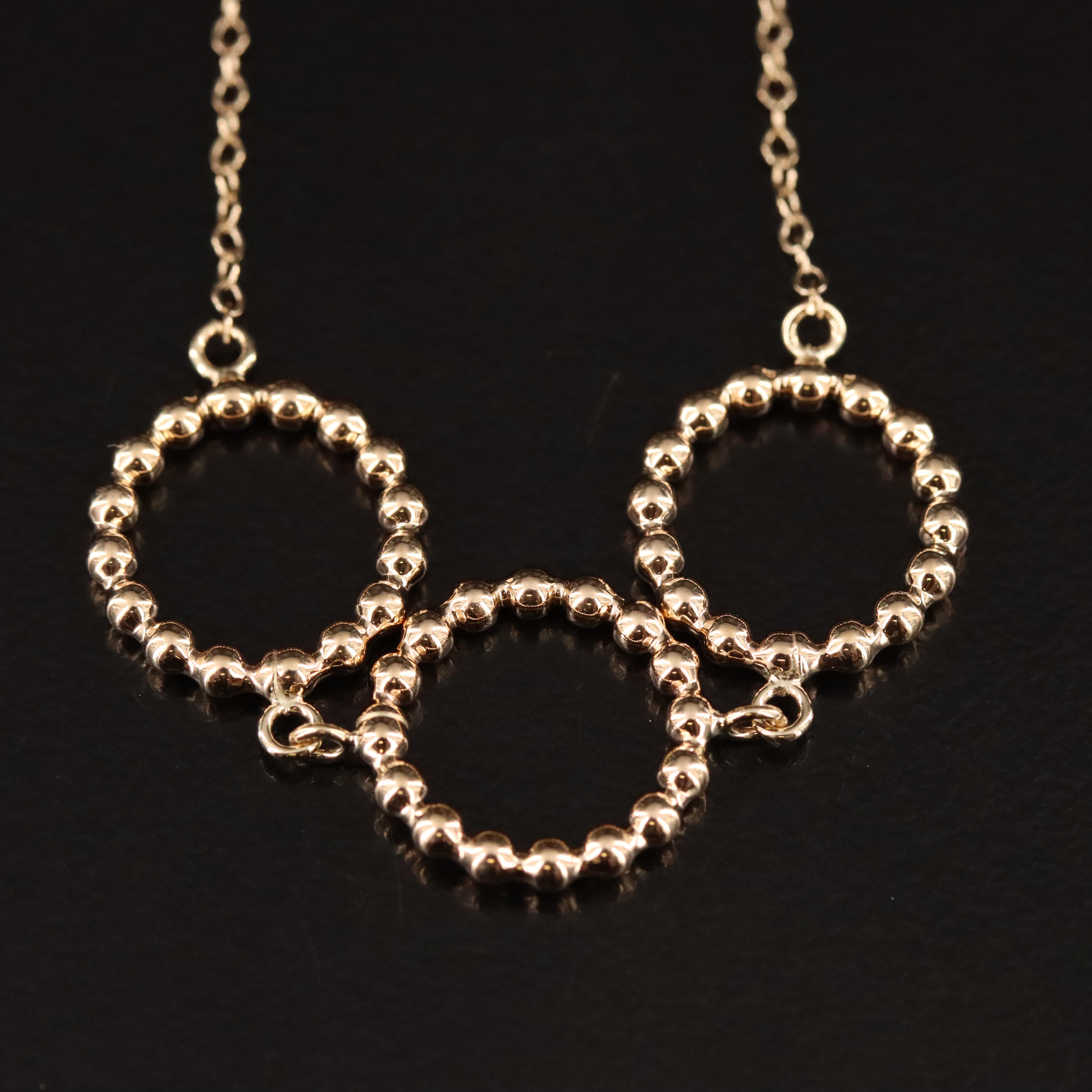 10K Beaded Circle Necklace