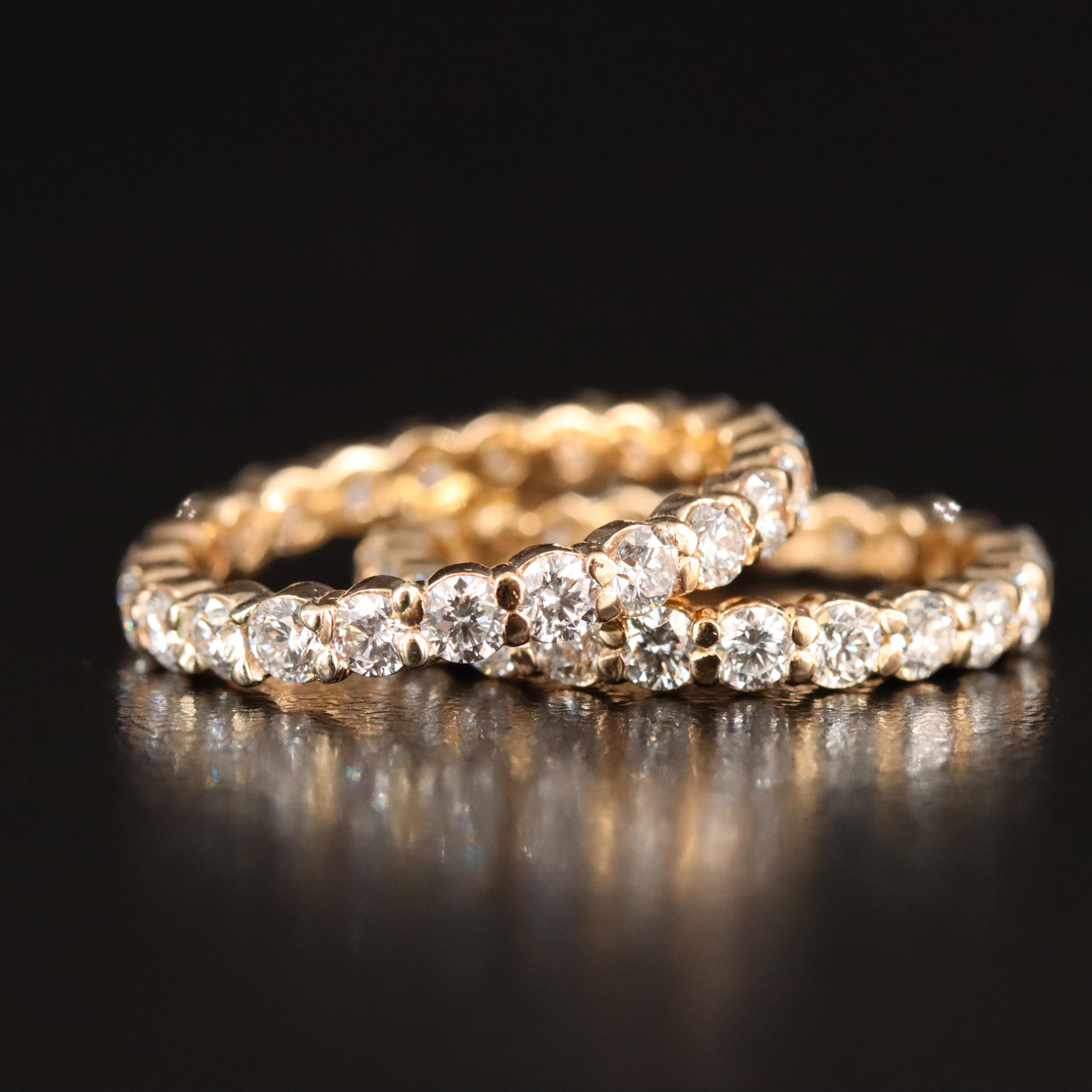 14K 2.76 CTW Lab Grown Diamond Stacking Eternity Bands