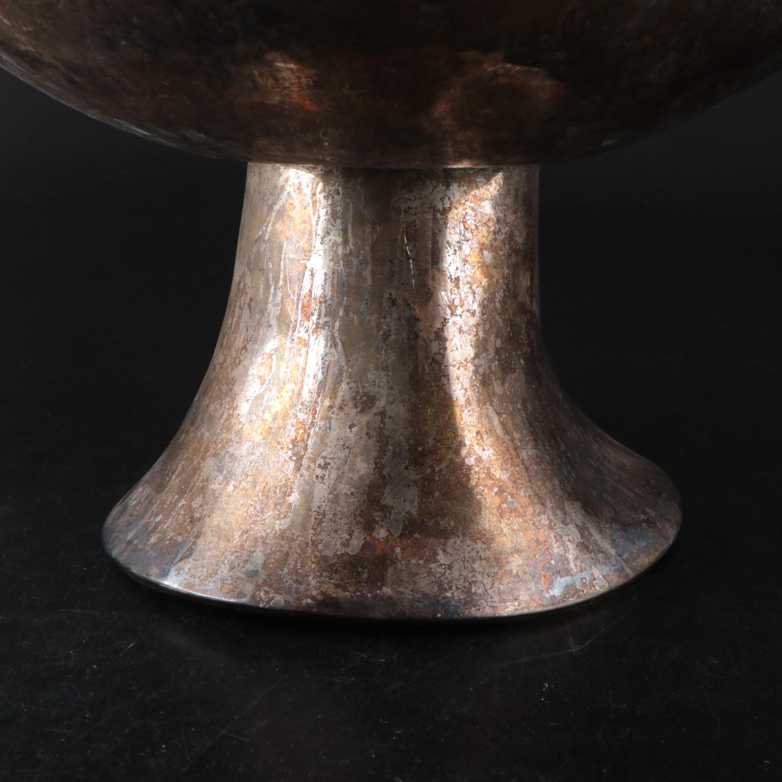 Mexican Emilia Castillo Silver Plate Punch Bowl with Monkeys to Rim