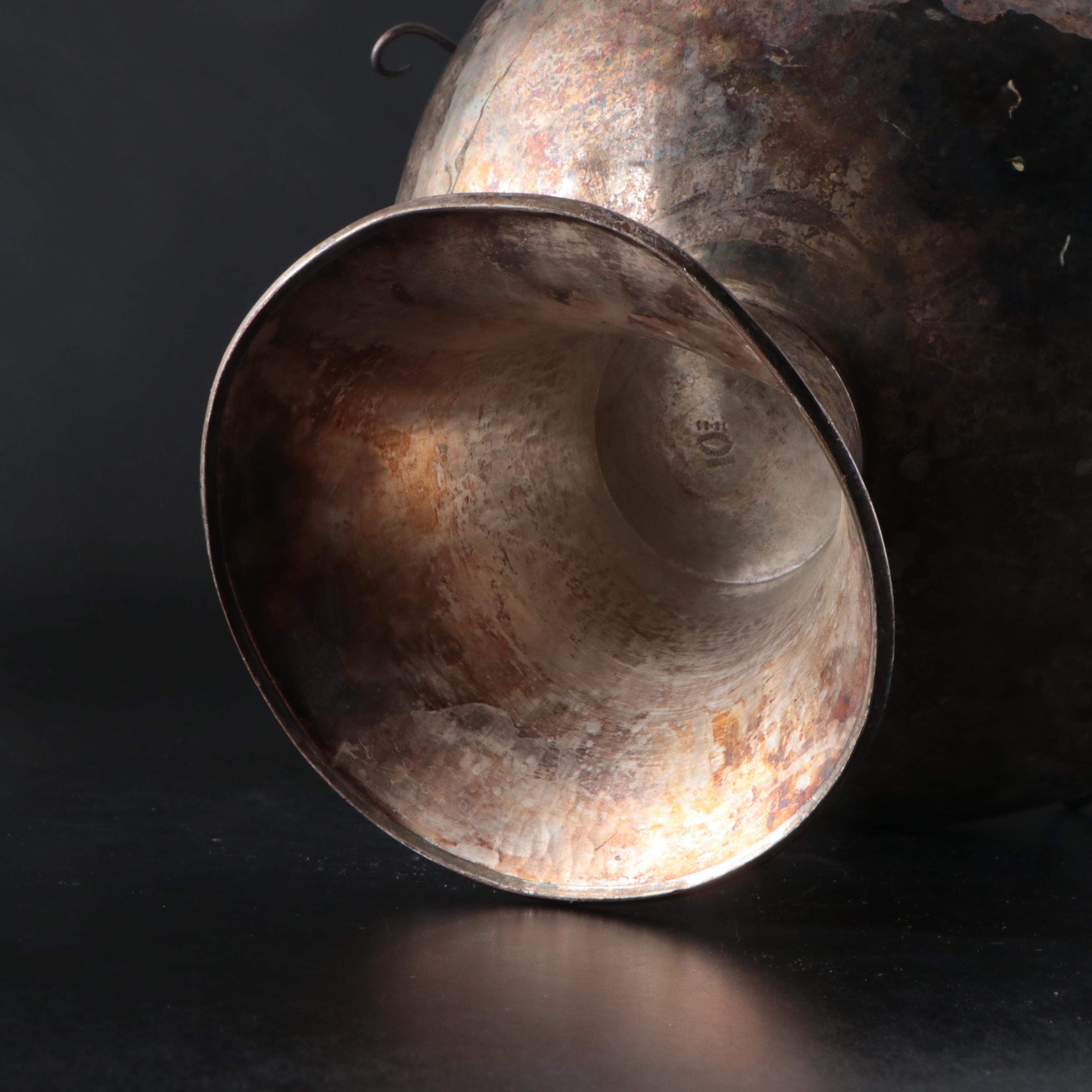 Mexican Emilia Castillo Silver Plate Punch Bowl with Monkeys to Rim