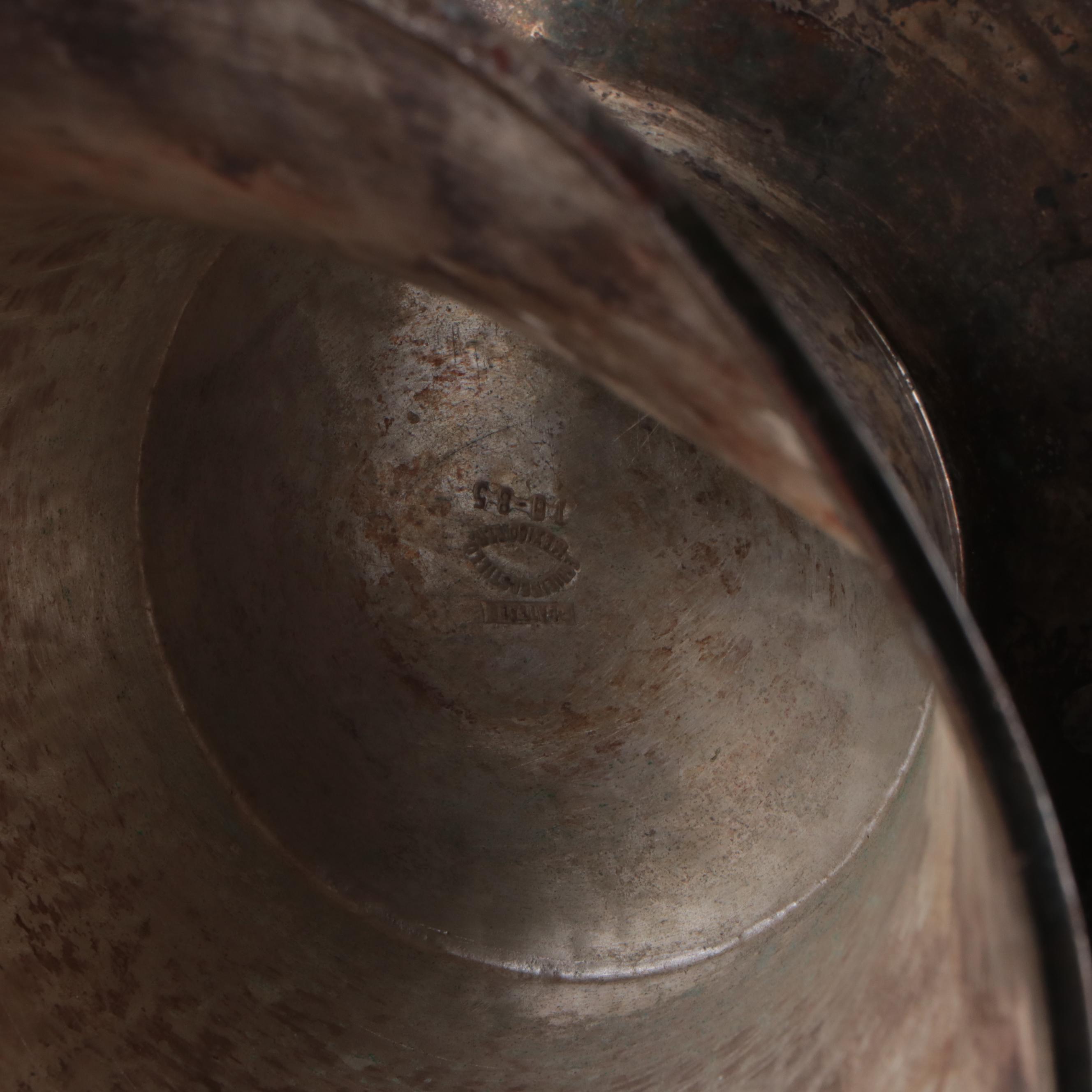 Mexican Emilia Castillo Silver Plate Punch Bowl with Monkeys to Rim