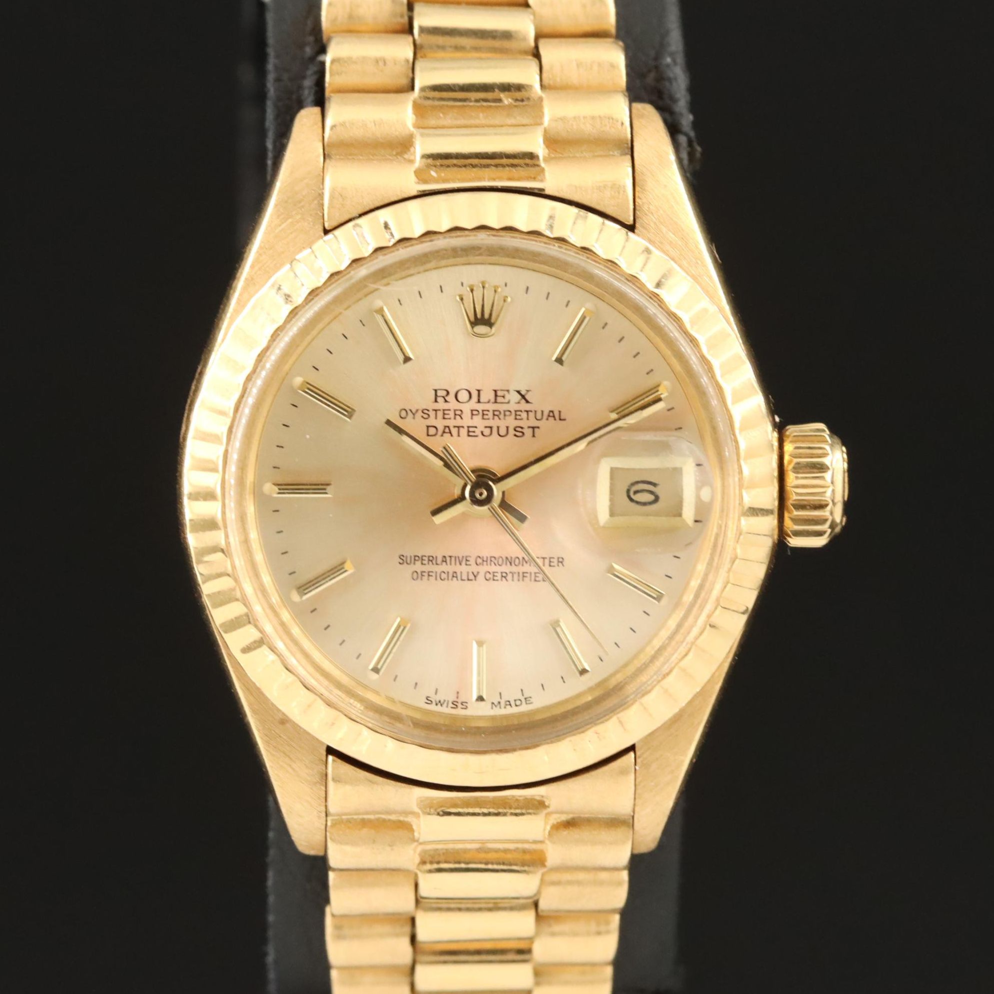 1972 18K Rolex Oyster Perpetual Custom Band Datejust Watch