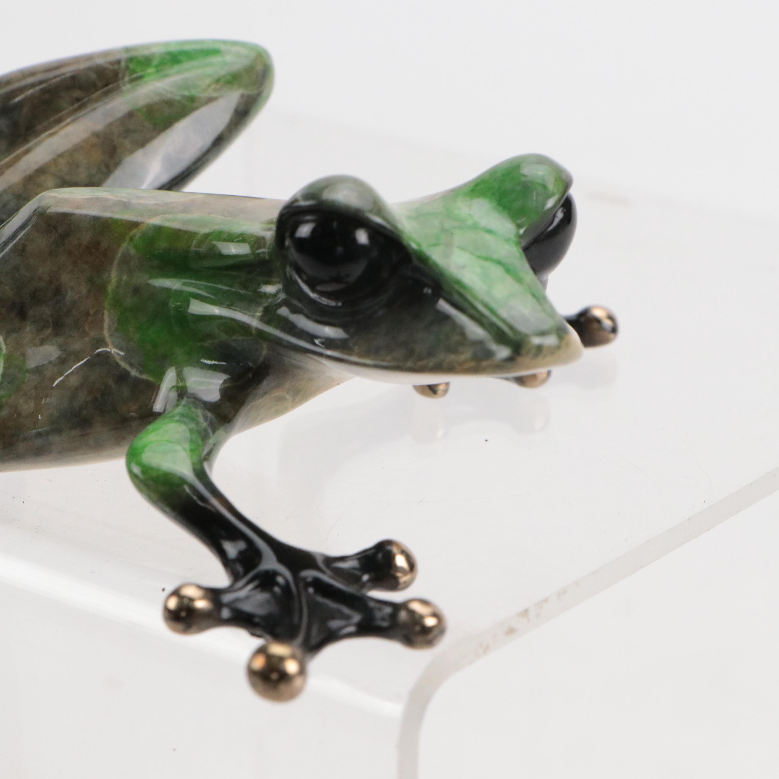 Tim Cotterill "Frogman" Limited Edition Enameled Bronze Frog Sculpture, 1998
