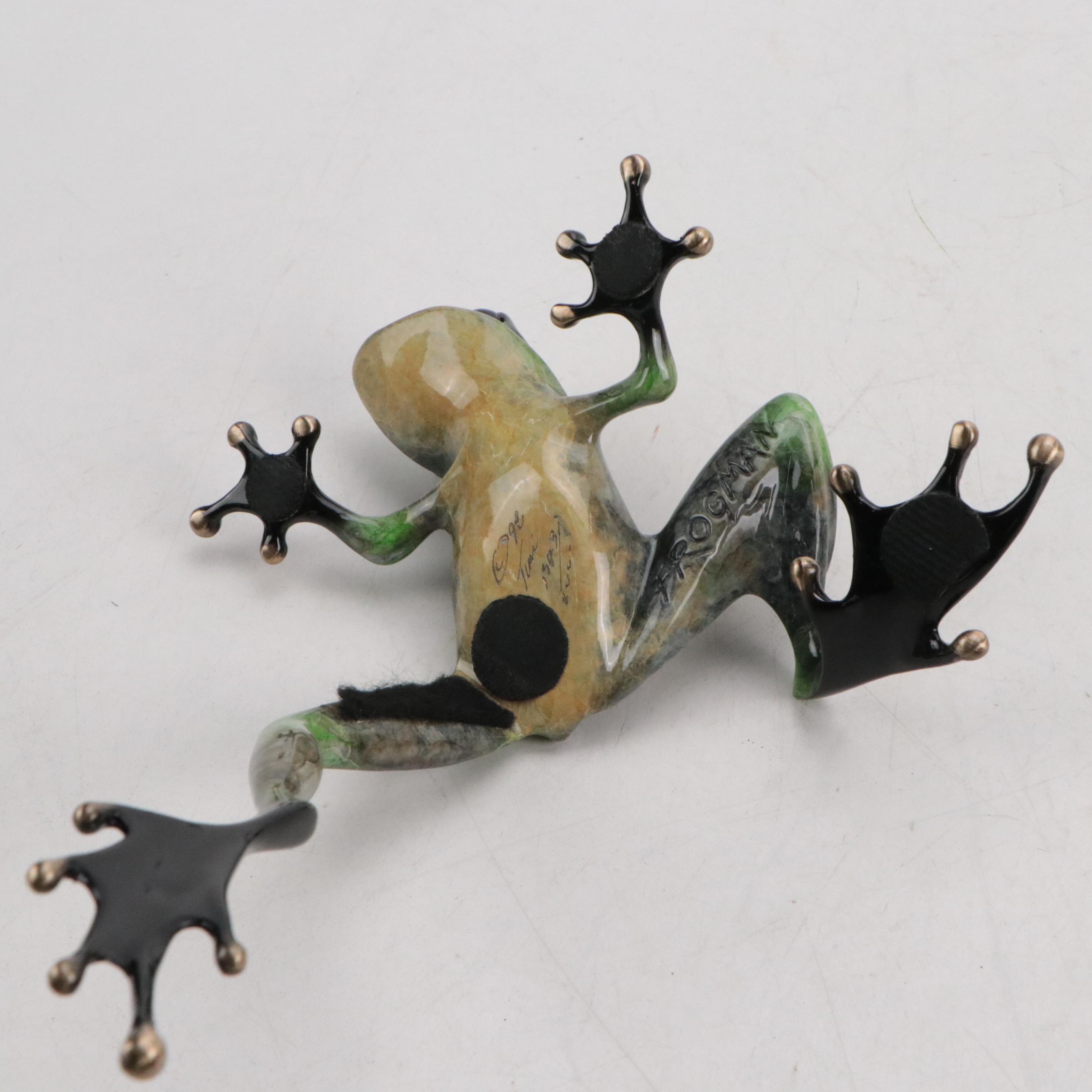 Tim Cotterill "Frogman" Limited Edition Enameled Bronze Frog Sculpture, 1998