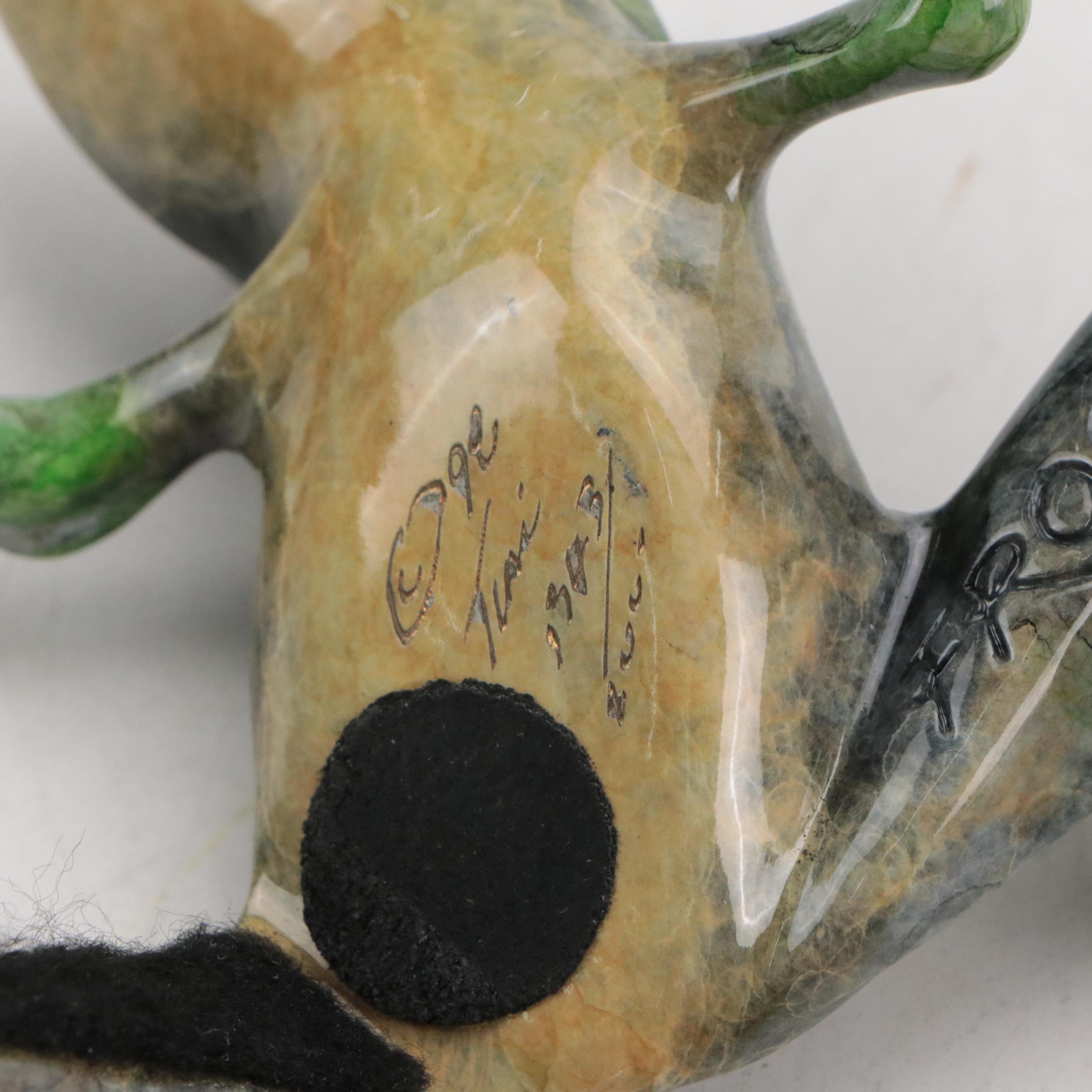 Tim Cotterill "Frogman" Limited Edition Enameled Bronze Frog Sculpture, 1998