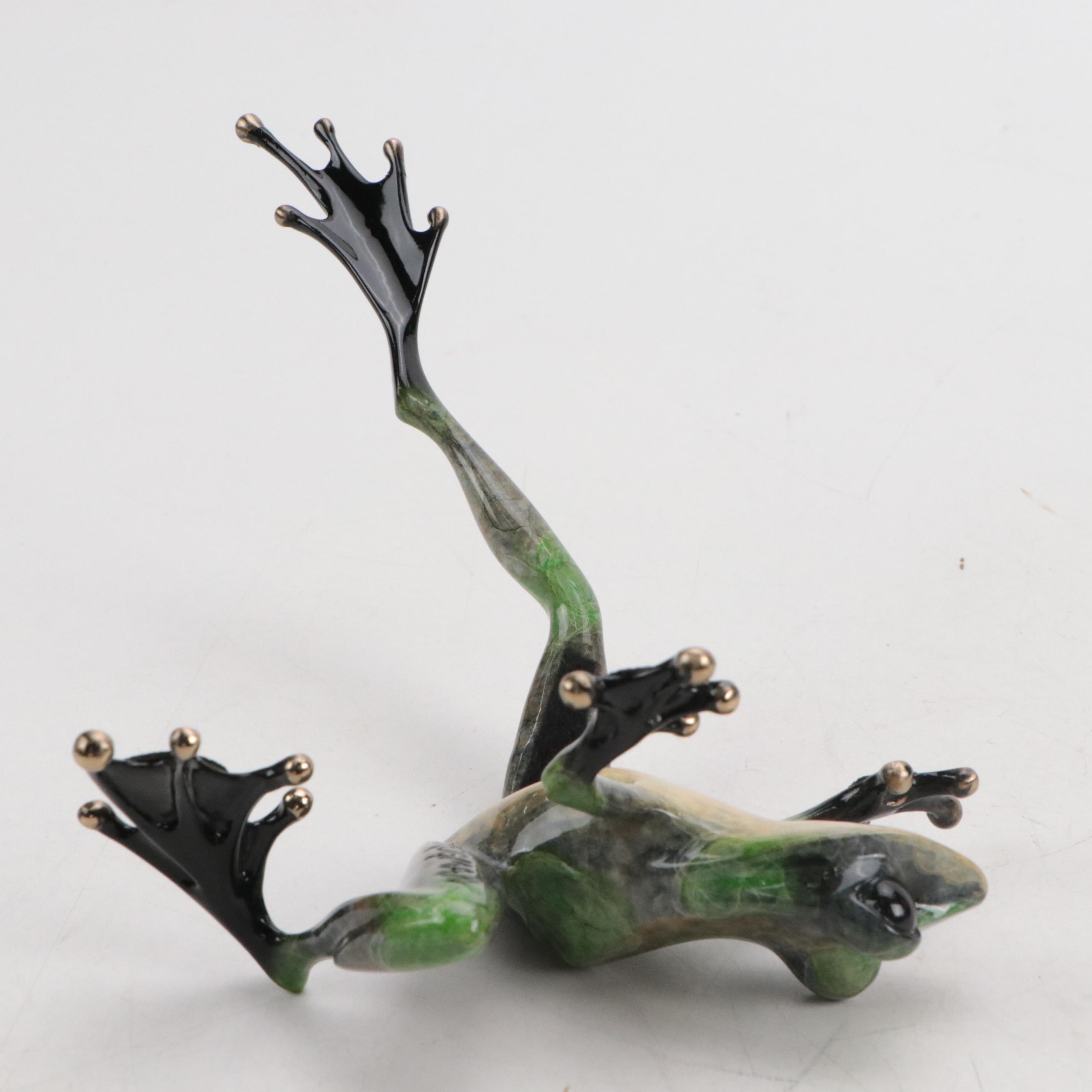 Tim Cotterill "Frogman" Limited Edition Enameled Bronze Frog Sculpture, 1998