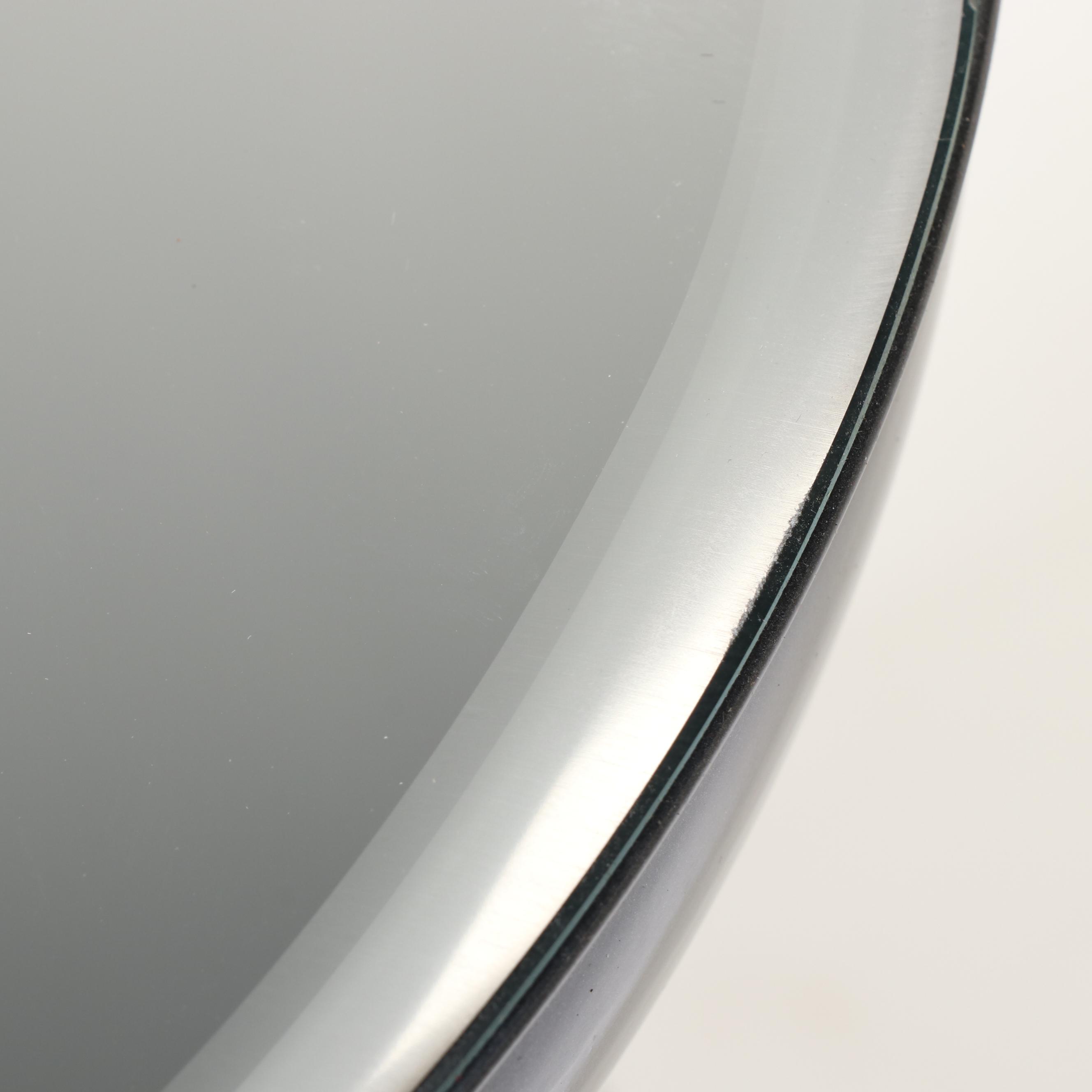 Modernist Style Metal Hourglass Side Table with Mirror Top