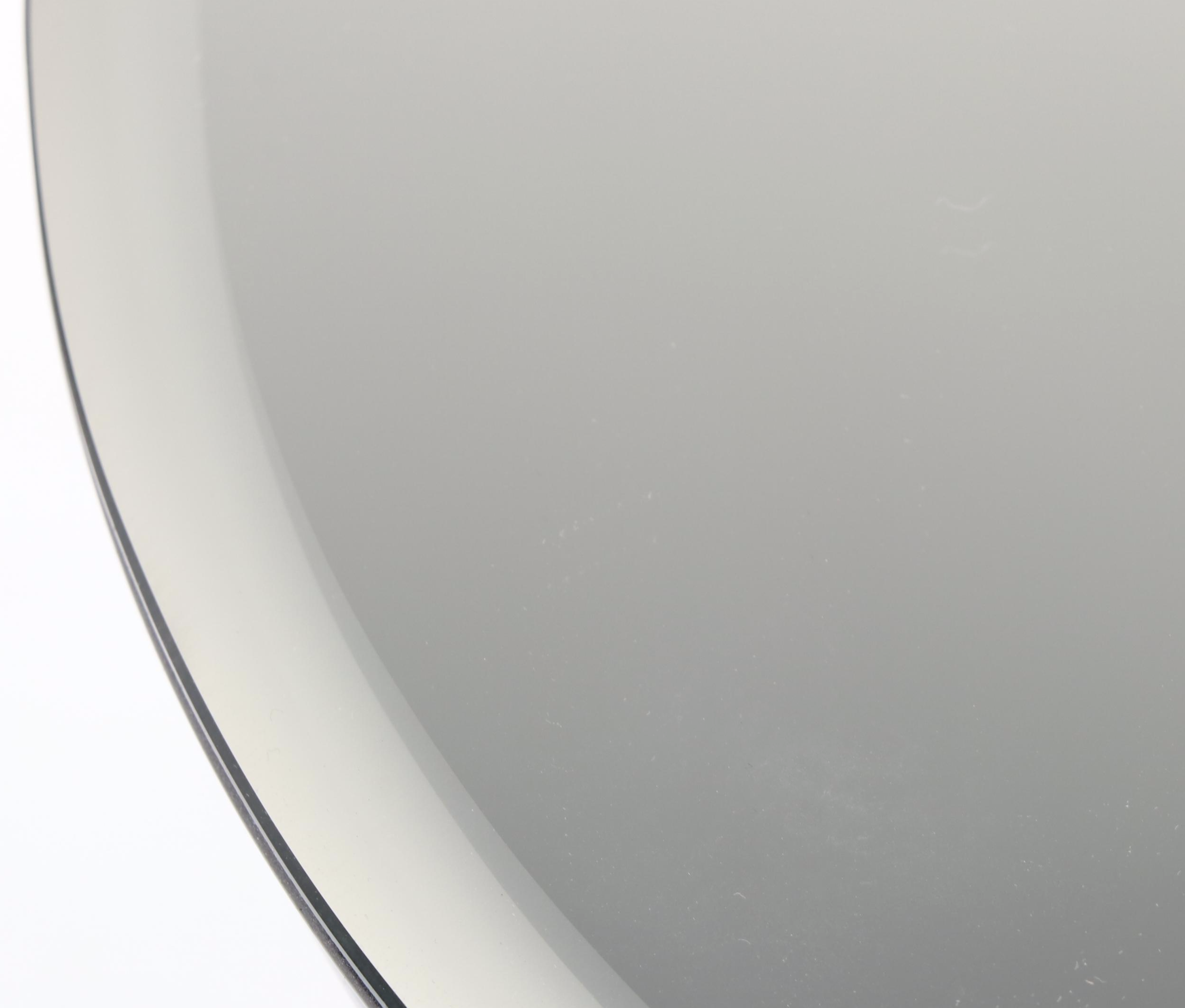 Modernist Style Metal Hourglass Side Table with Mirror Top