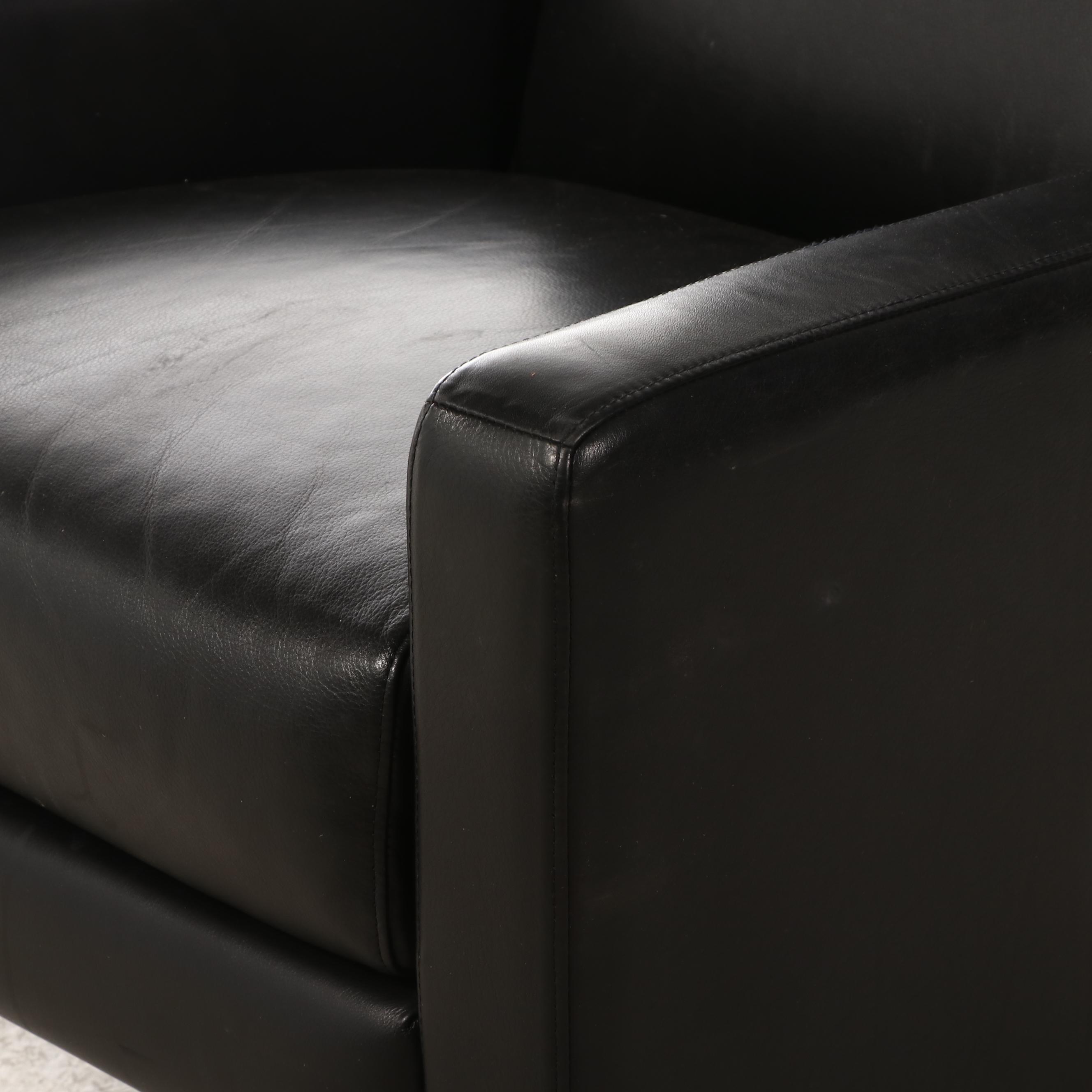Design Within Reach Modern Black Leather Flight Recliner