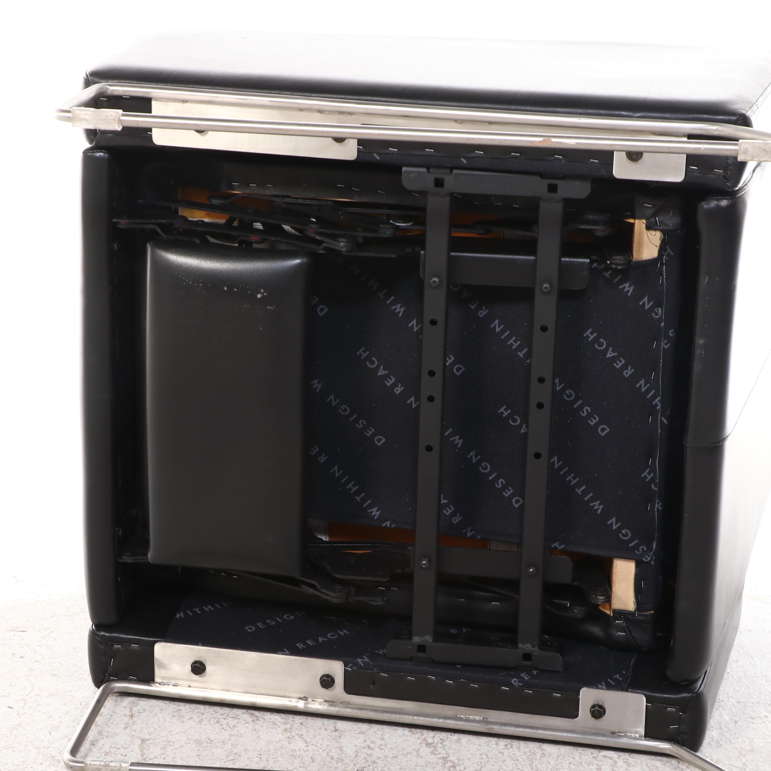 Design Within Reach Modern Black Leather Flight Recliner