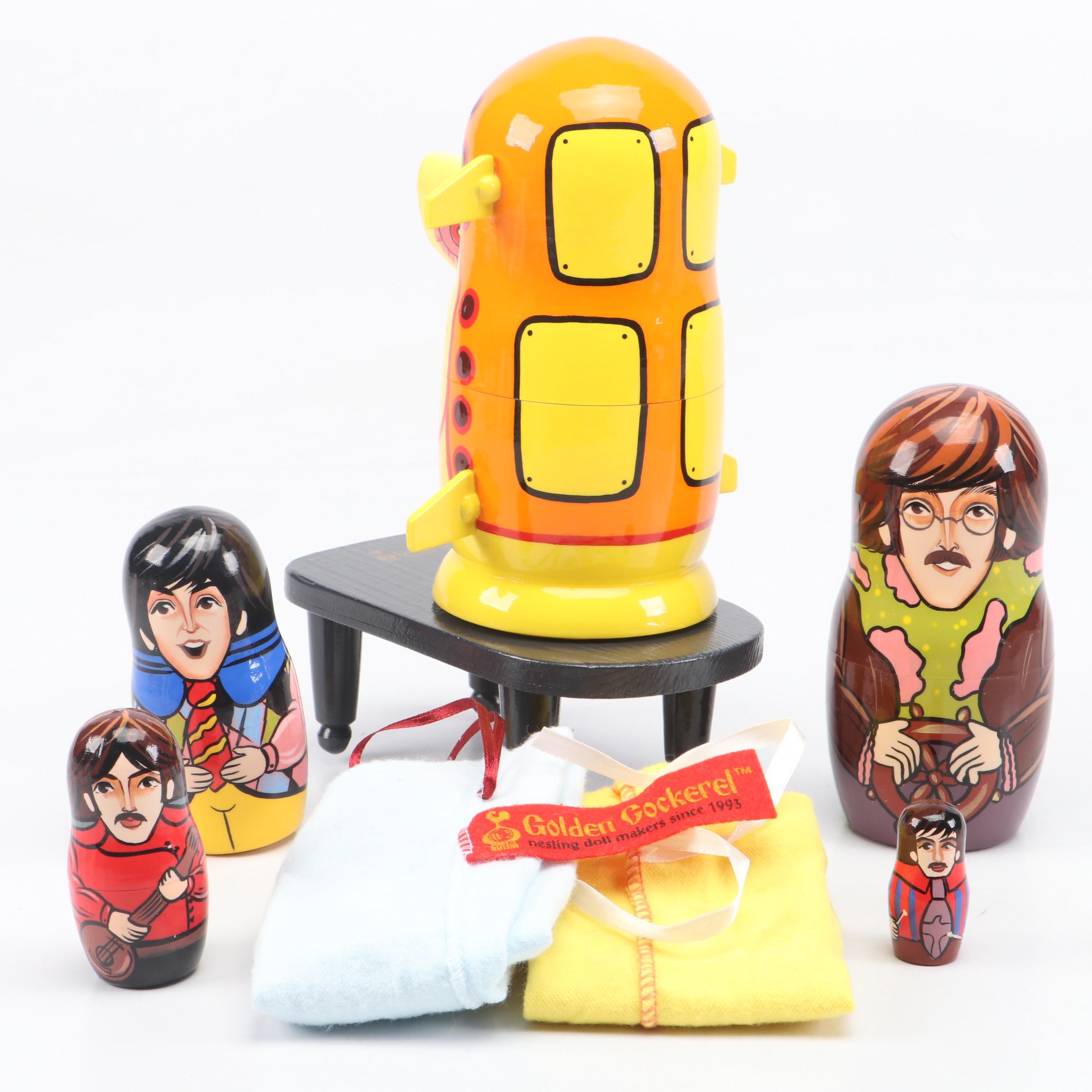 Golden Cockerel Yellow Submarine Beatles Nesting Dolls
