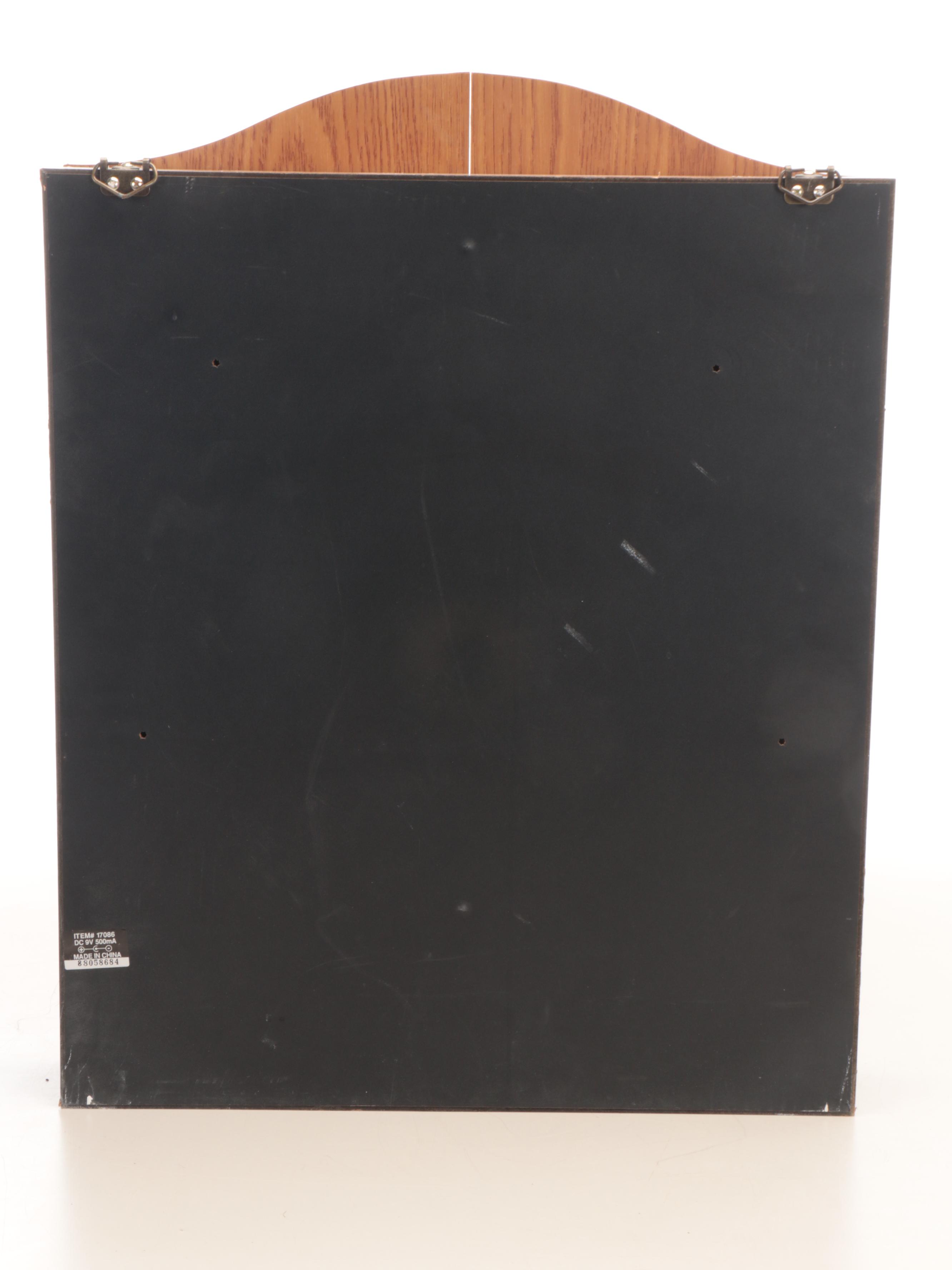 Spalding Electronic Dartboard in Oak Cabinet with Darts, Late 20th Century