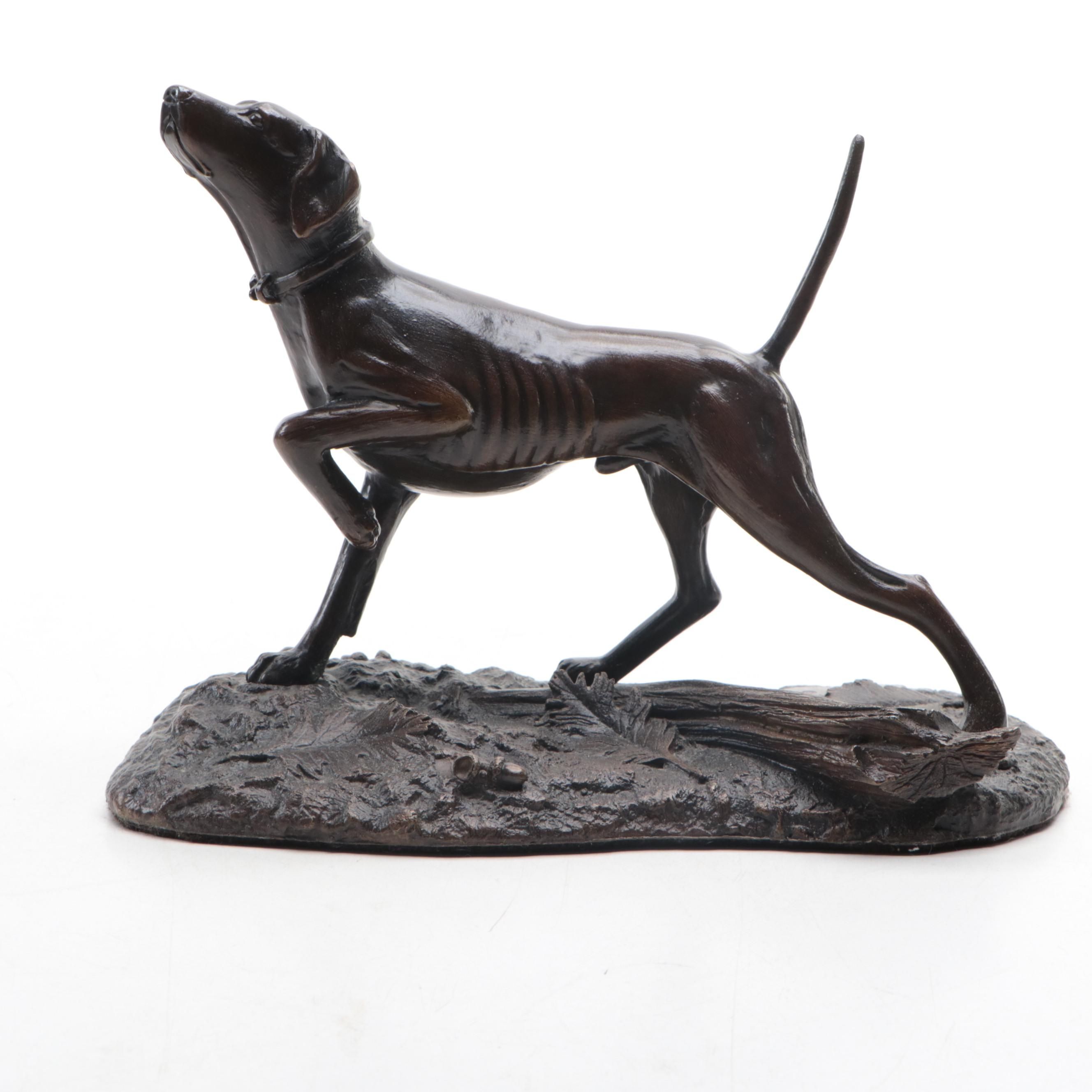 Stan Bentall Limited Edition Bronze Hunting Dog Sculpture, 1999