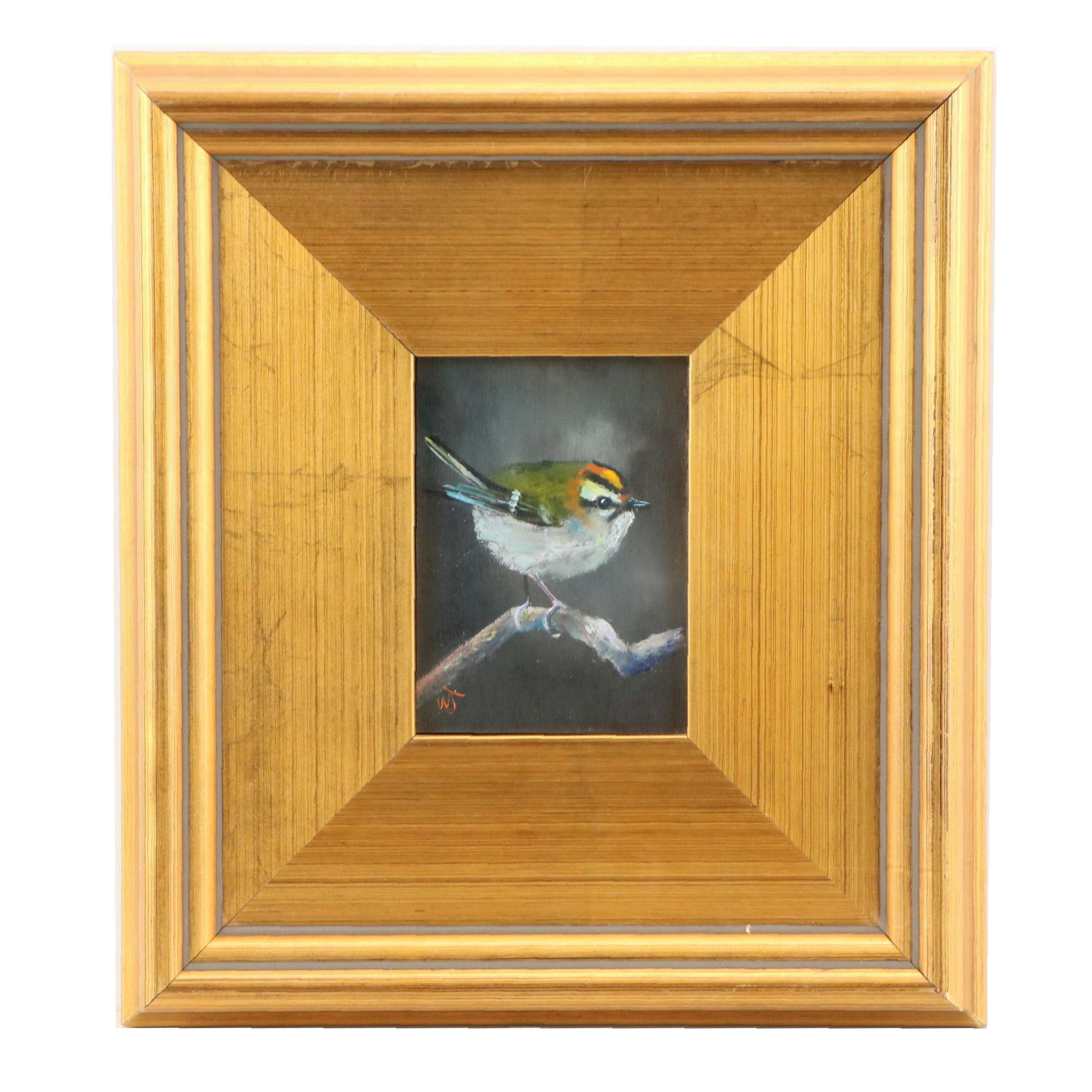 Oil Painting of a Kinglet